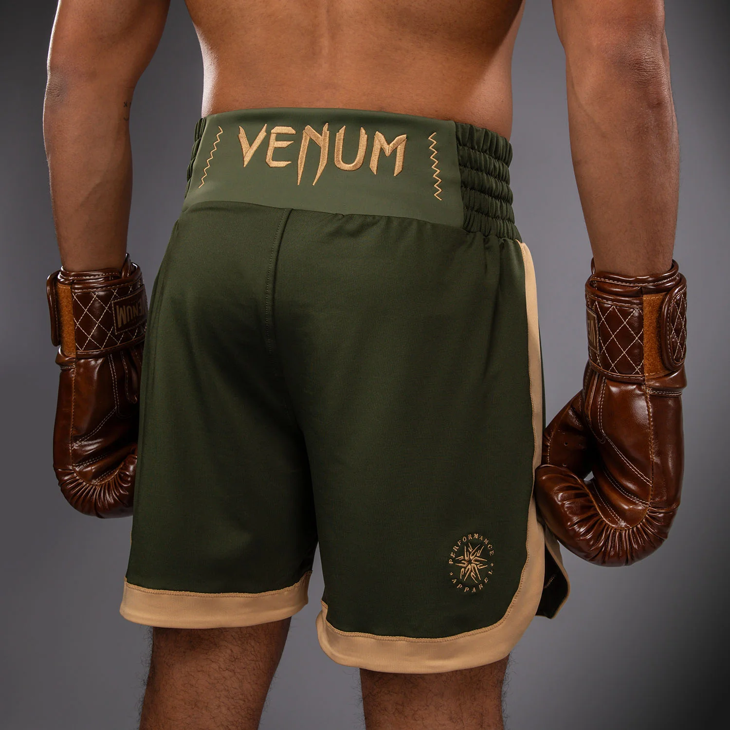 Venum Classic Boxing Shorts - Military Green/Sand - Image 6