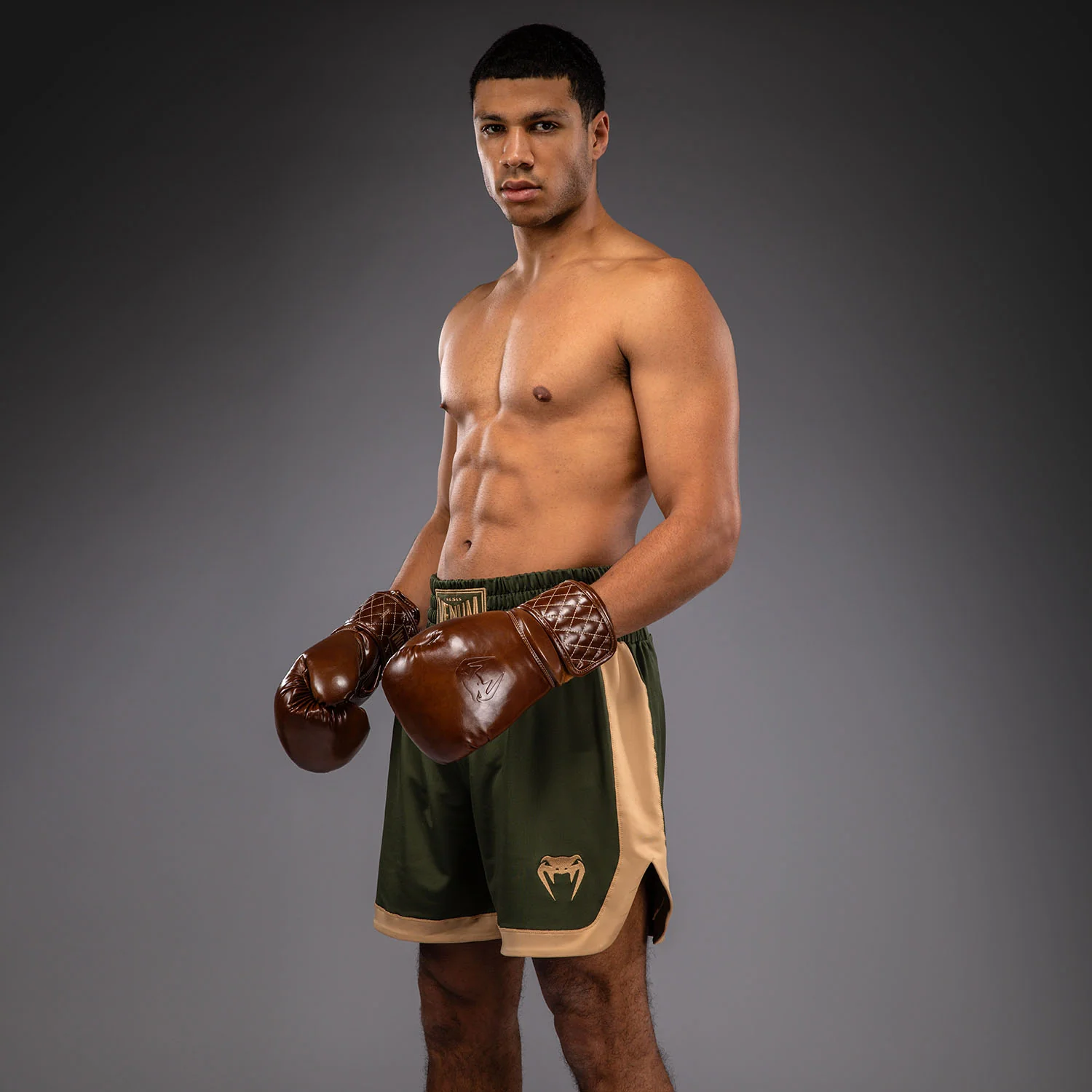 Venum Classic Boxing Shorts - Military Green/Sand - Image 7