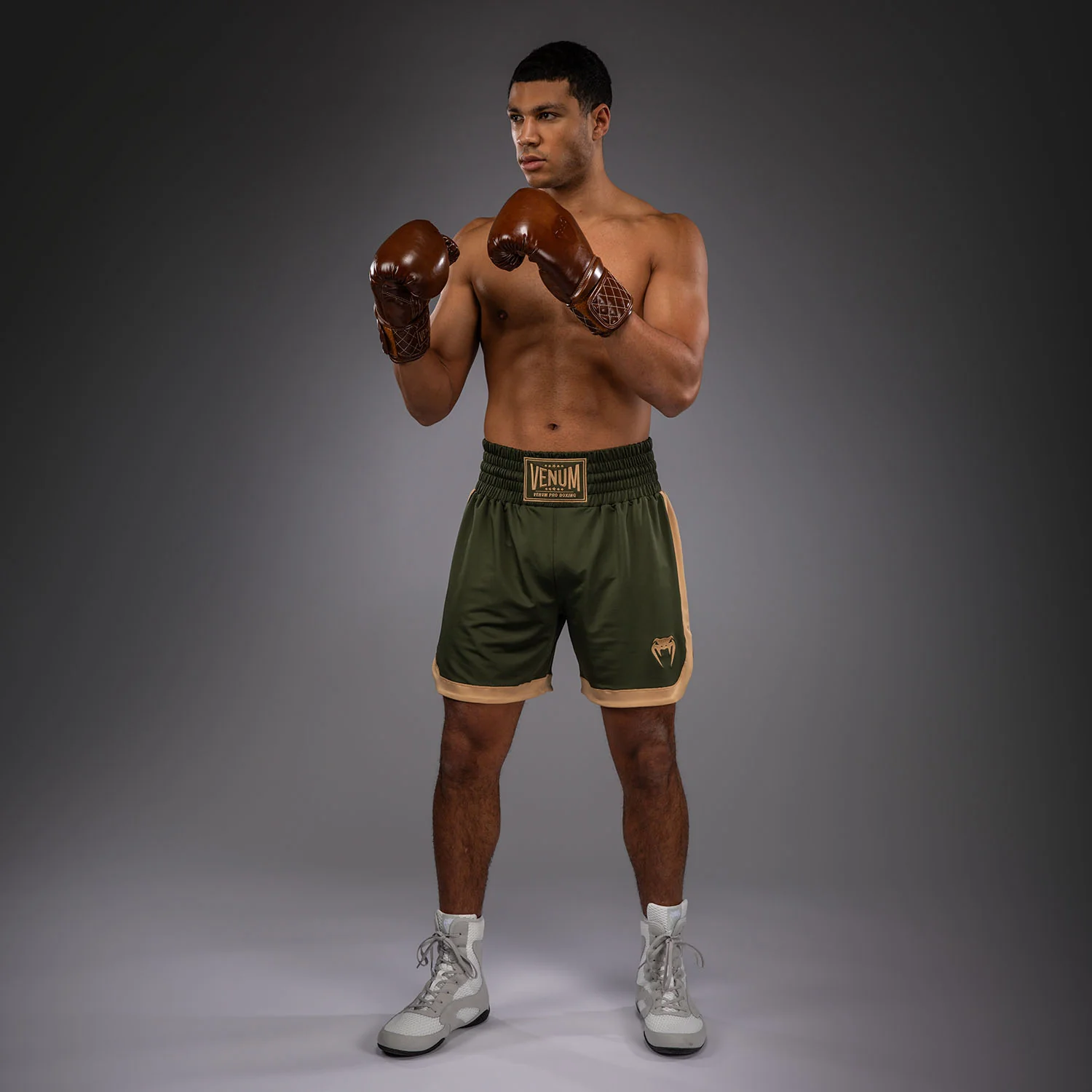 Venum Classic Boxing Shorts - Military Green/Sand - Image 8
