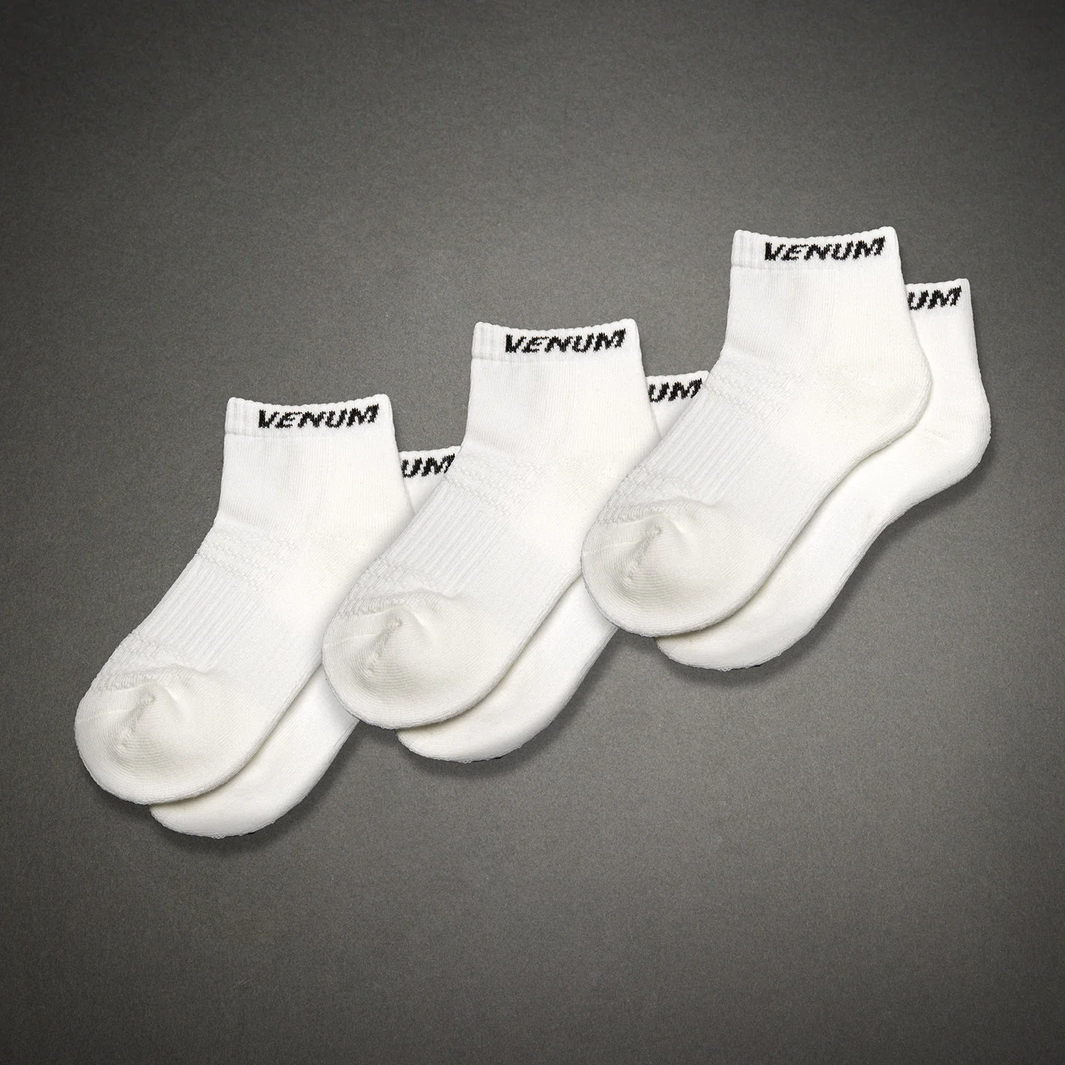 Venum Essential Ankle Socks (Set of 3 pairs) - White/Black - Image 2