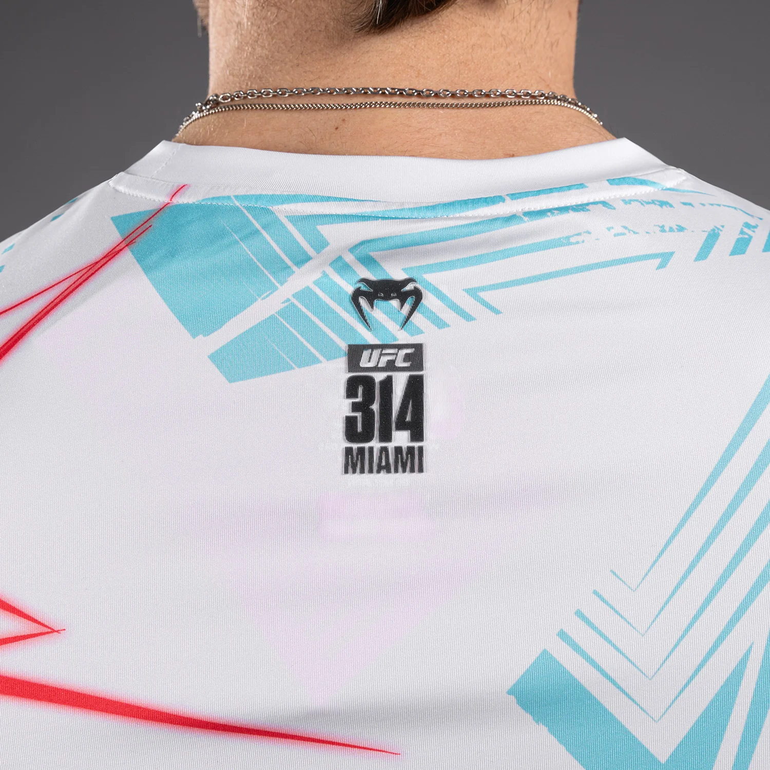 UFC Fusion By Venum Miami Edition Fight Week Men’s Dry-Tech T-Shirt - White - Image 7