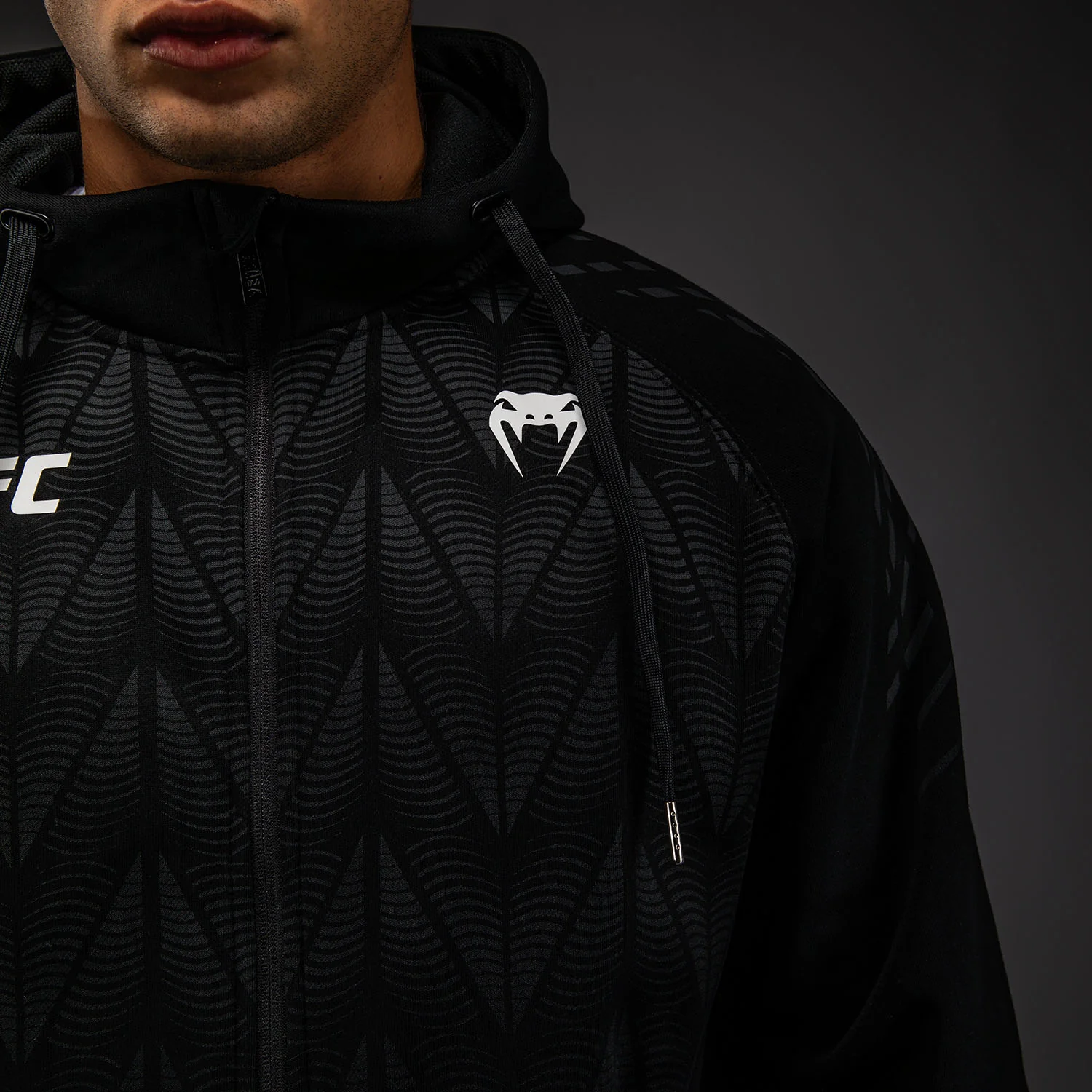 Men’s UFC Zenith by Venum Replica Black Zip Hoodie - Image 6