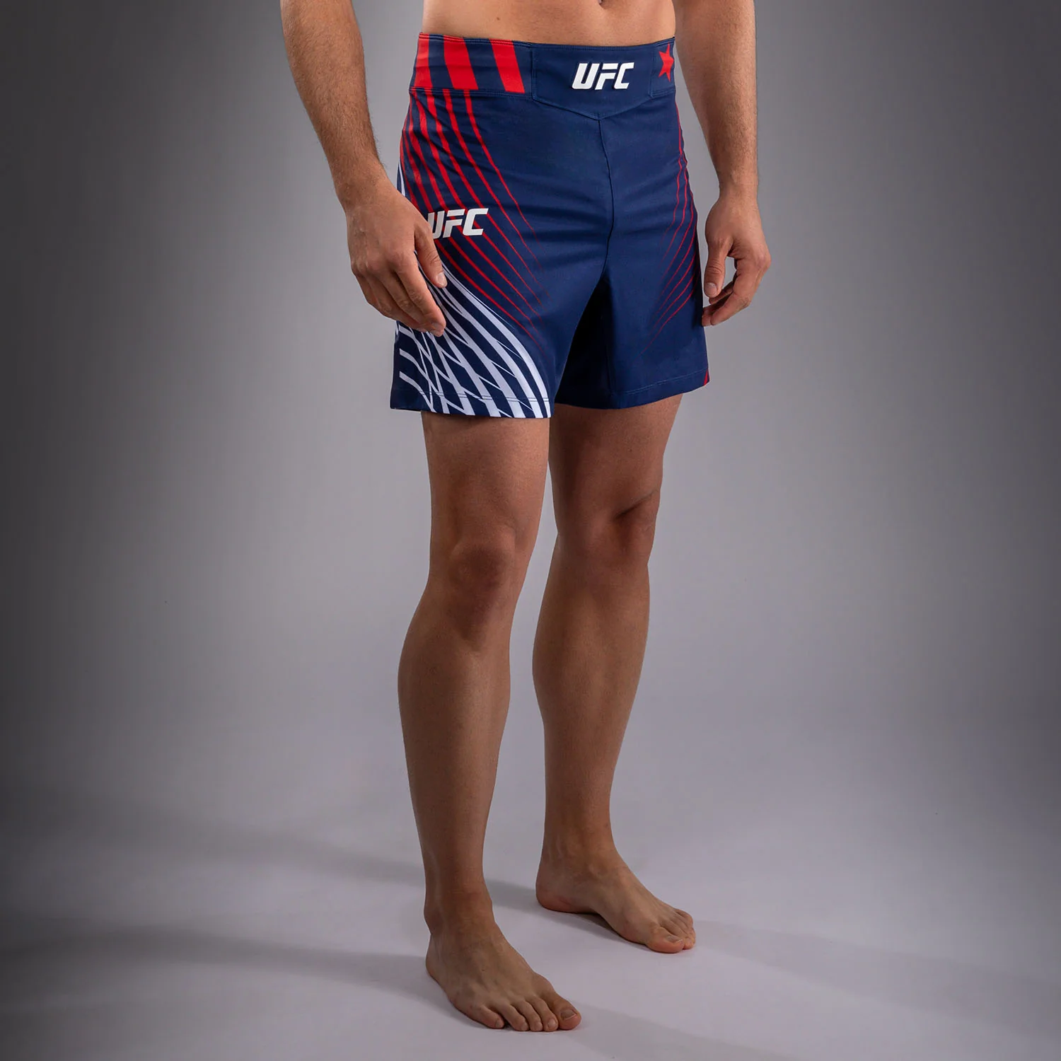 Men's Official UFC Freedom 250 by Venum Blue Authentic Fight Night Short Fit Fight Short - Image 2