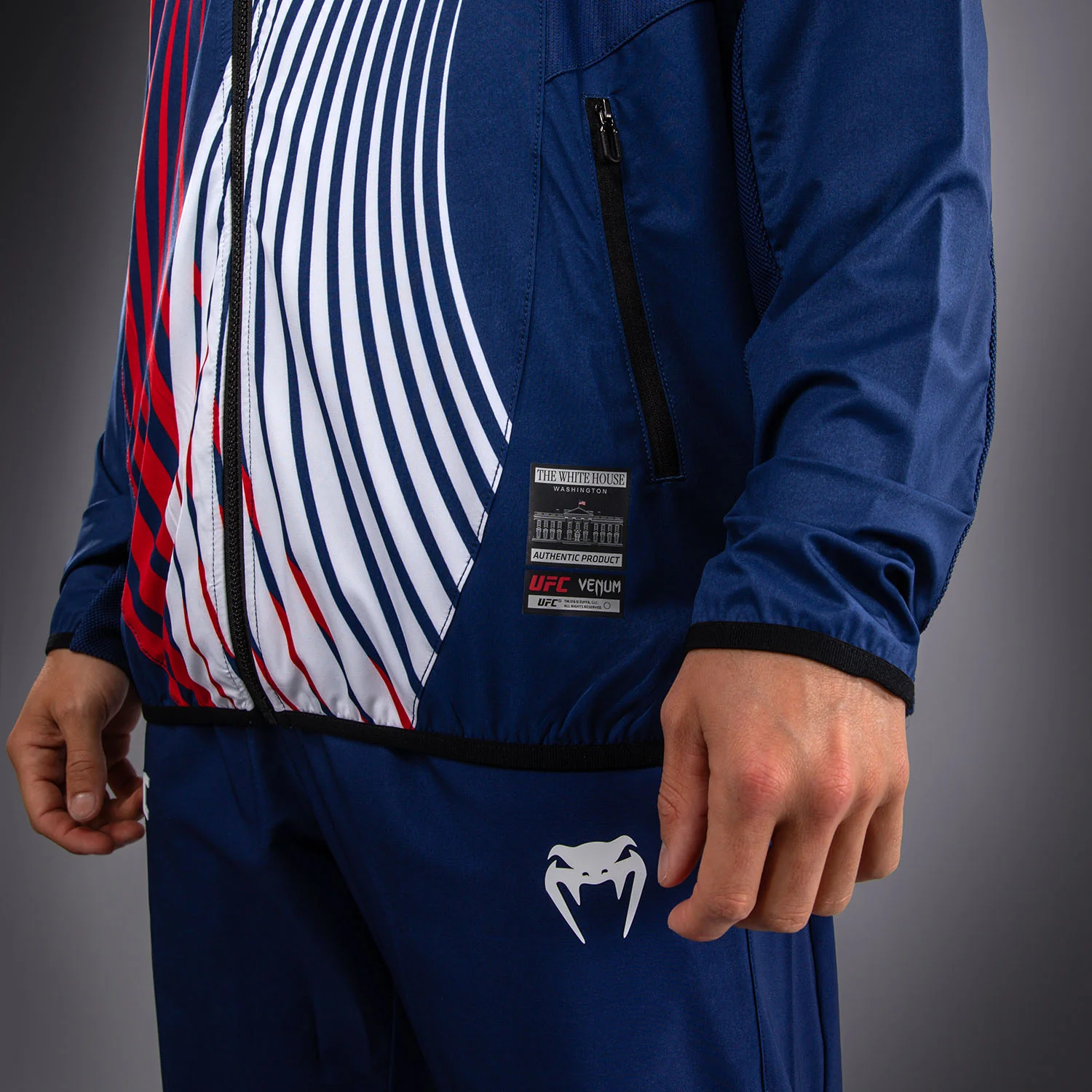 Men's UFC Freedom 250 by Venum Blue Personalized Authentic Fight Night Walkout Hoodie - Image 8
