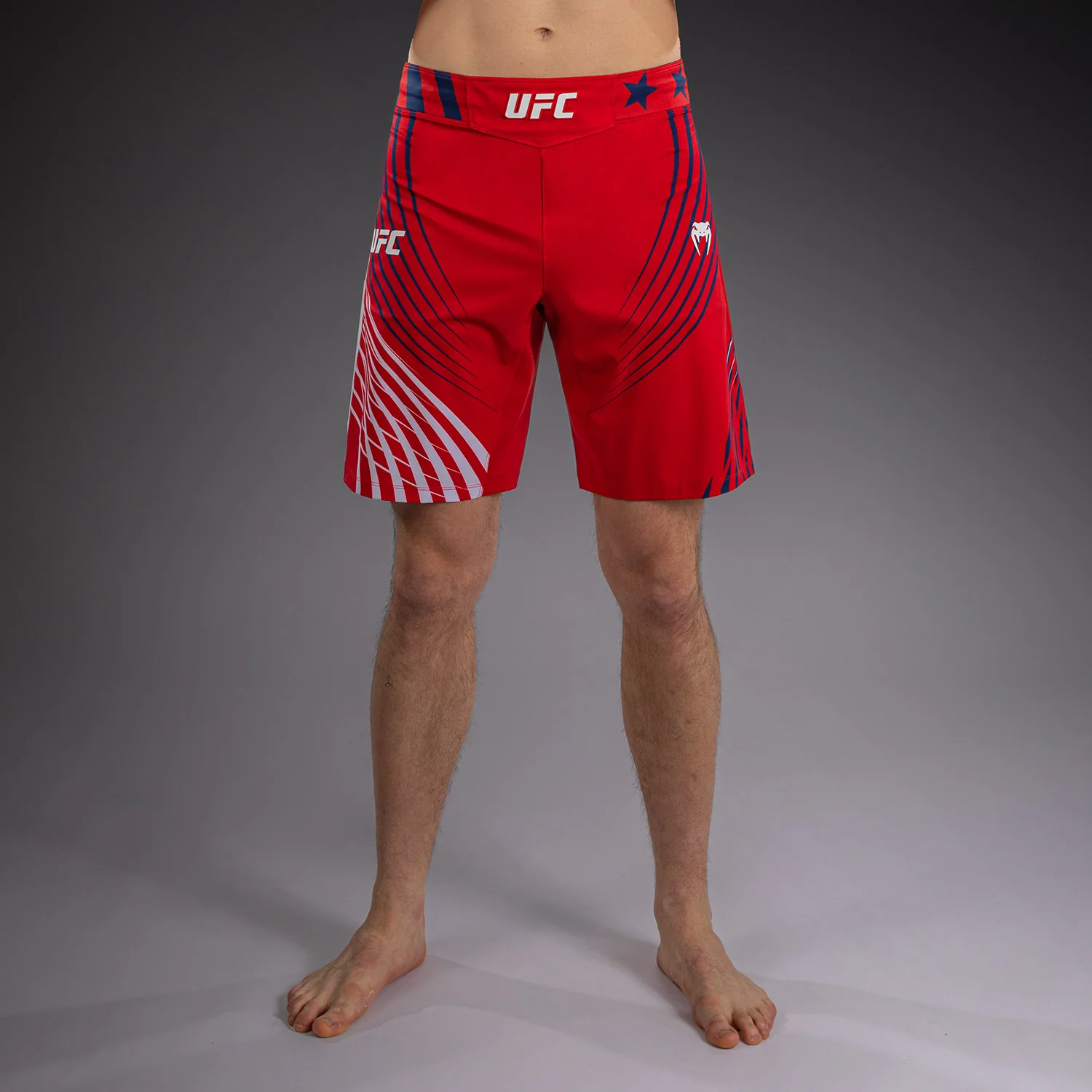 Men's Official UFC Freedom 250 by Venum Red Authentic Fight Night Long Fit Fight Short