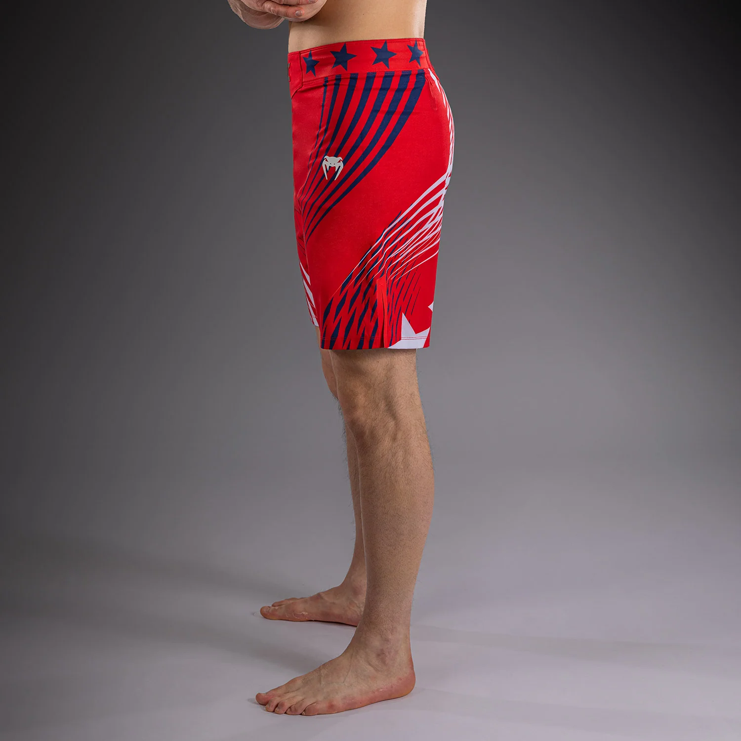 Men's Official UFC Freedom 250 by Venum Red Authentic Fight Night Short Fit Fight Short - Image 11