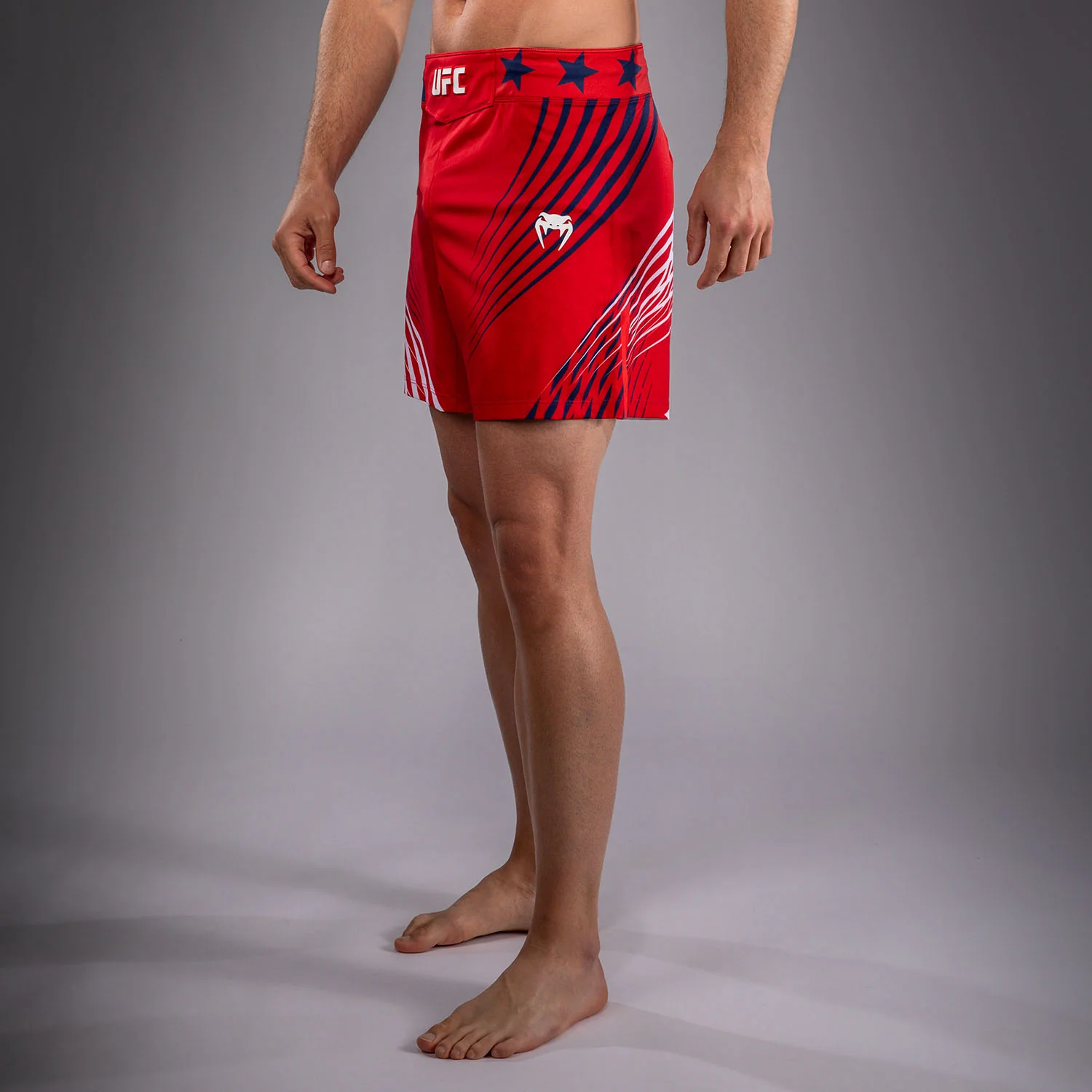 Men's Official UFC Freedom 250 by Venum Red Authentic Fight Night Short Fit Fight Short - Image 12