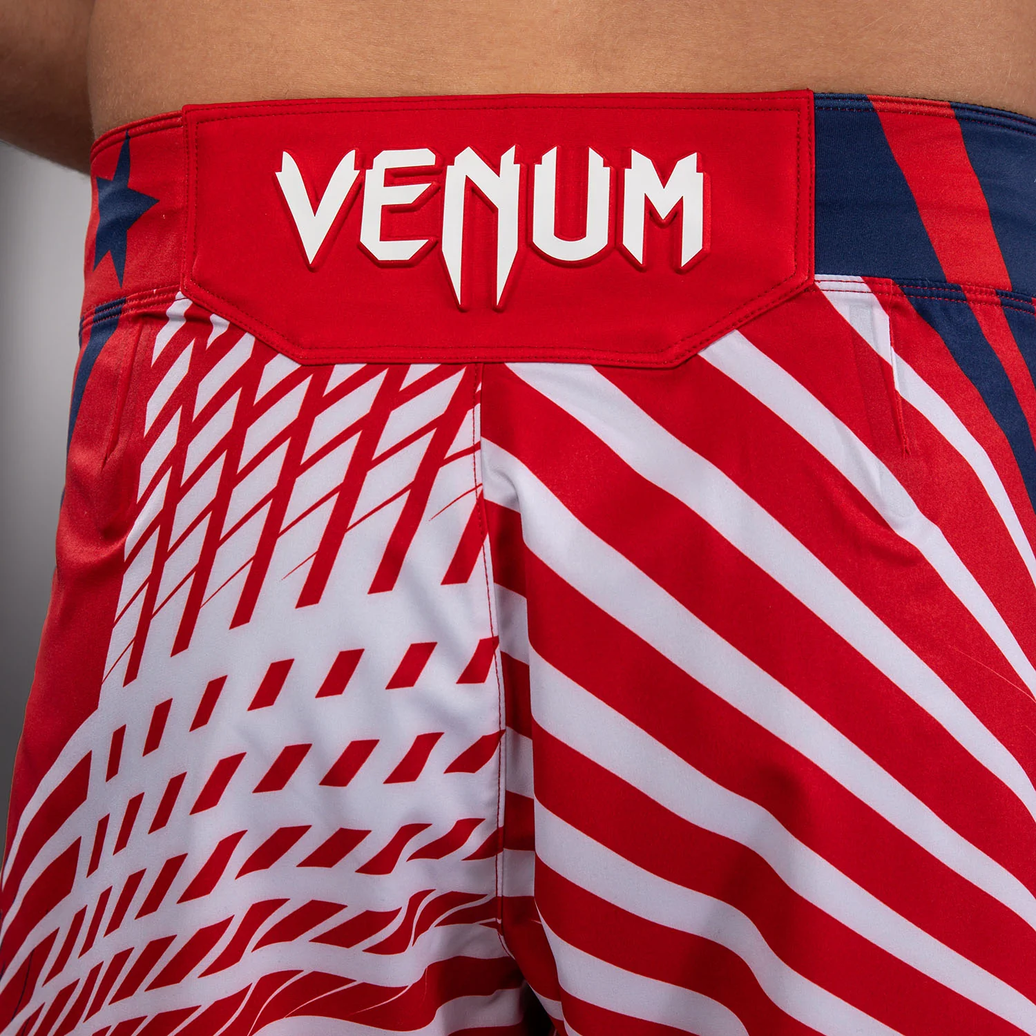 Men's Official UFC Freedom 250 by Venum Red Authentic Fight Night Short Fit Fight Short - Image 14