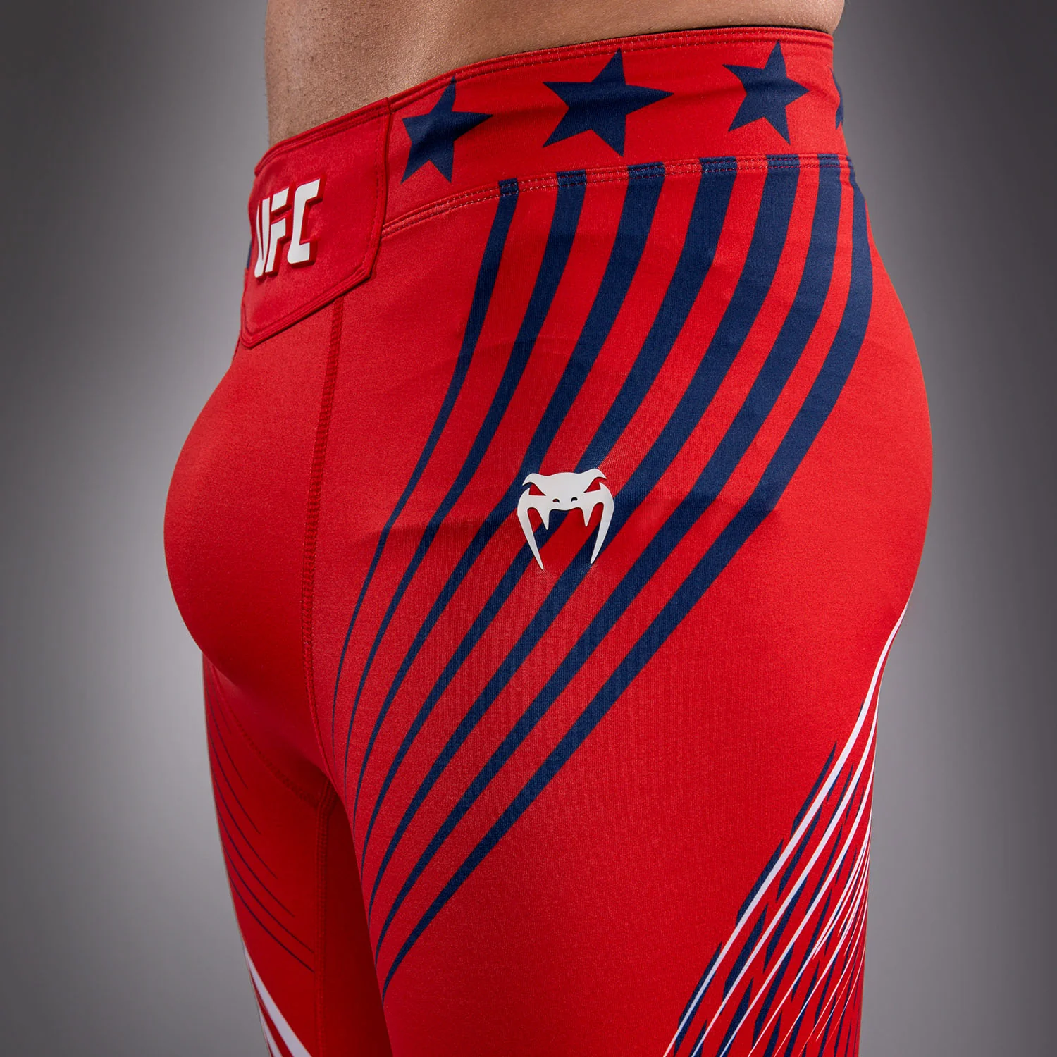 Men's Official UFC Freedom 250 by Venum Red Authentic Fight Night Vale Tudo Short - Image 6