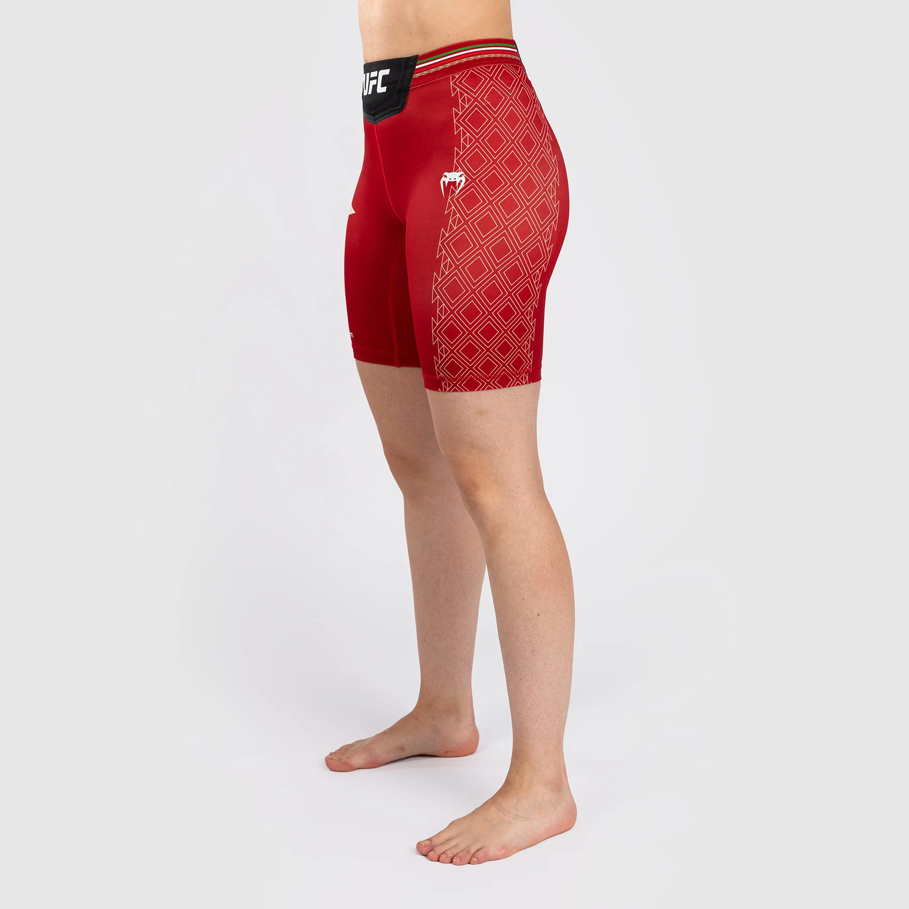 Noche UFC by Venum Authentic Fight Night Women’s Vale Tudo Short - Long Fit - Red - Image 4