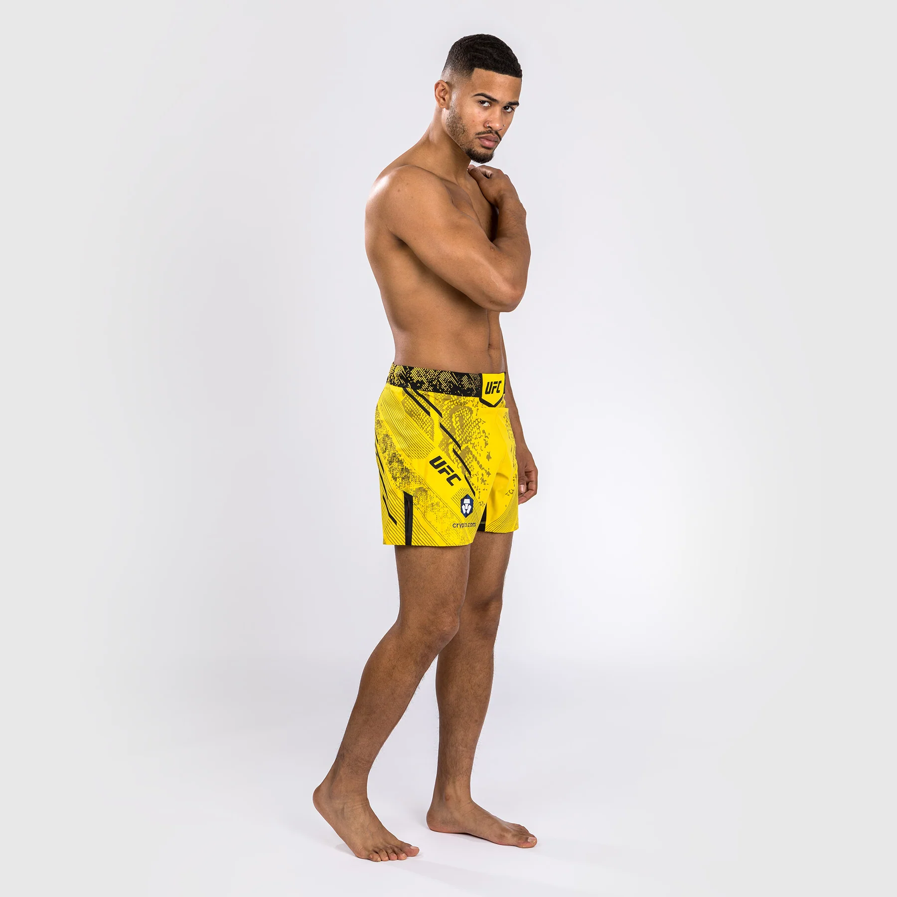 UFC Adrenaline by Venum Personalized Authentic Fight Night Men's Fight Short - Short Fit - Yellow - Image 3
