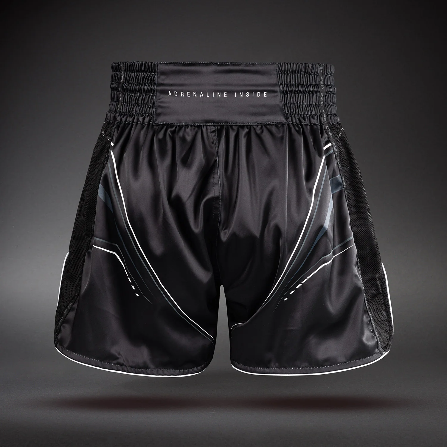 Venum Streamline Muay Thai Shorts - Black/White - Image 3