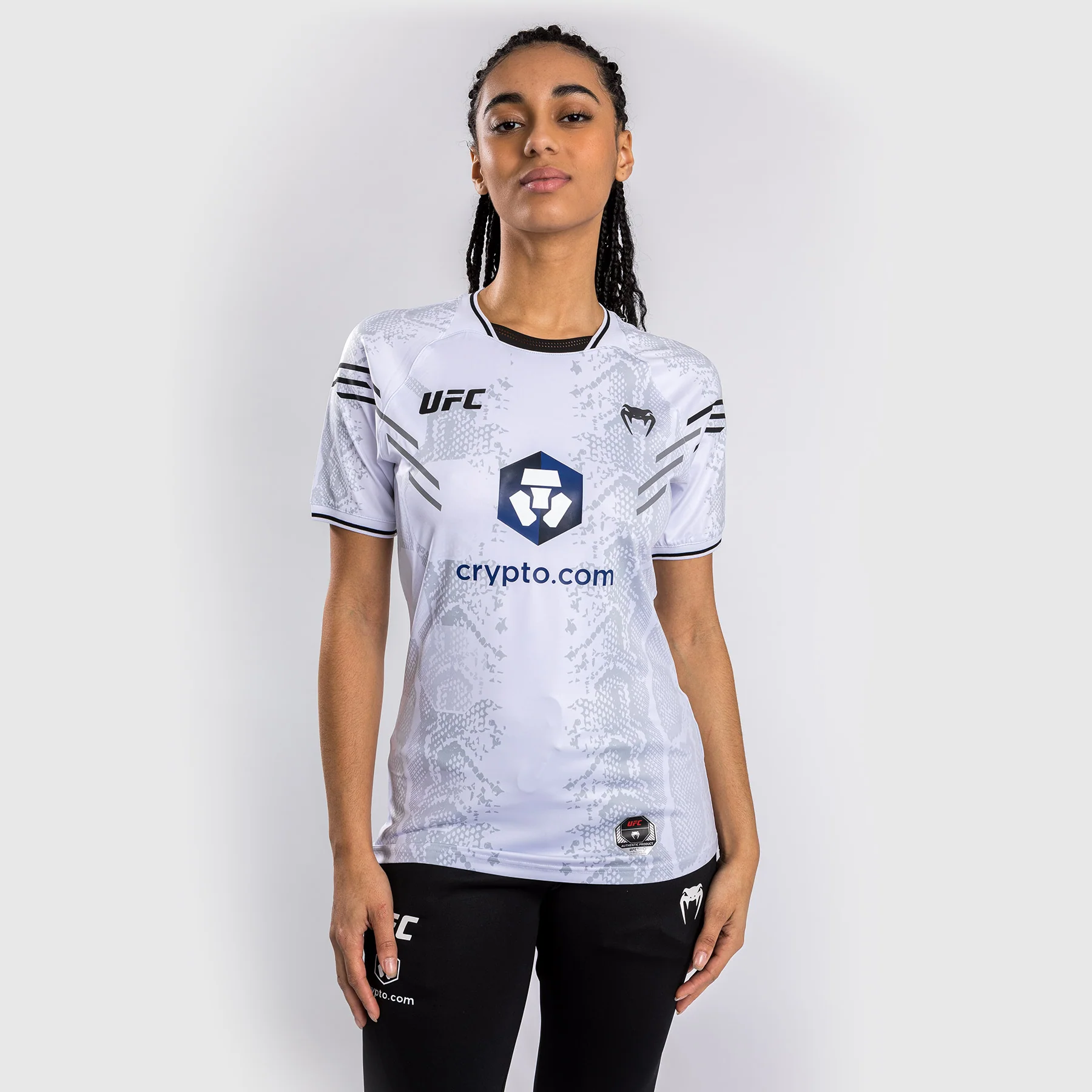 UFC Adrenaline by Venum Personalized Authentic Fight Night Women's Walkout Jersey - White - Image 3