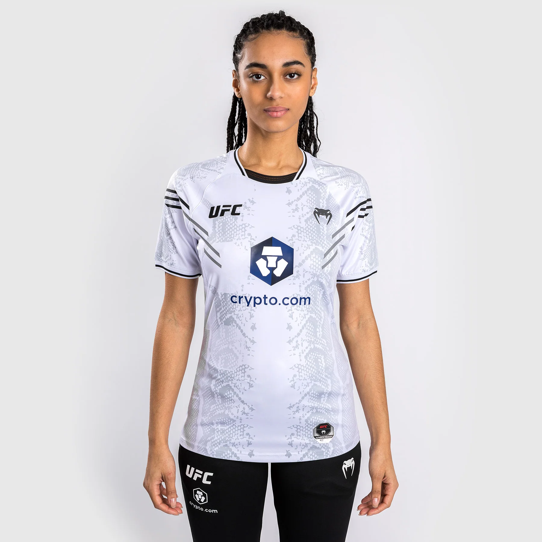 UFC Adrenaline by Venum Personalized Authentic Fight Night Women's Walkout Jersey - White - Image 6