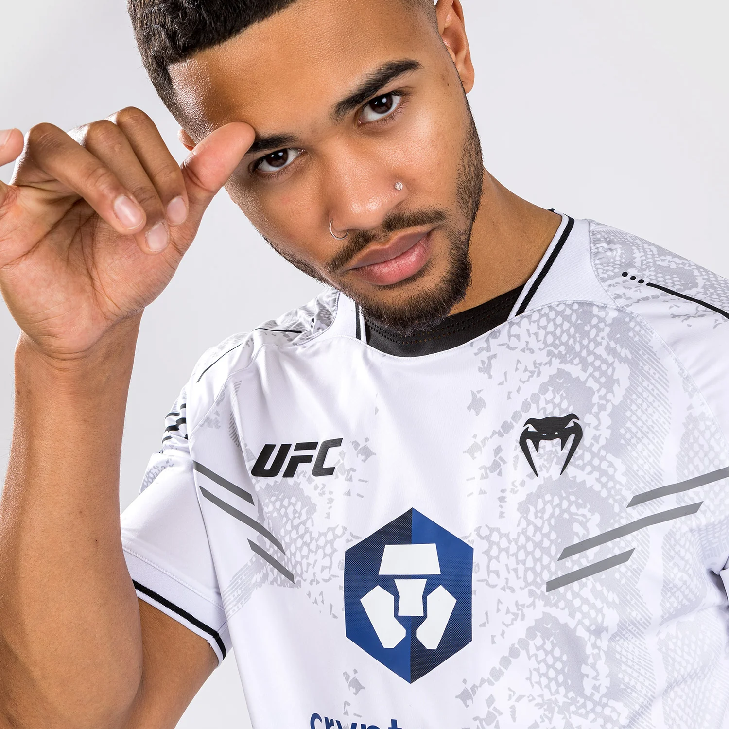 UFC Adrenaline by Venum Personalized Authentic Fight Night Men's Walkout Jersey - White - Image 6