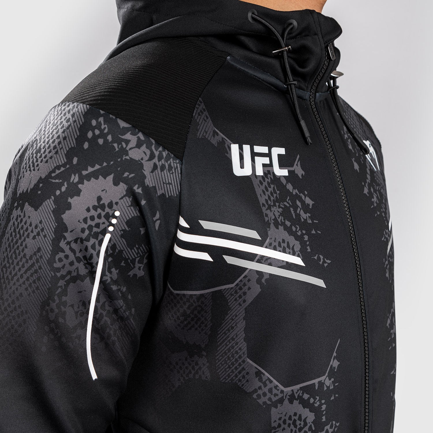 UFC Adrenaline by Venum Authentic Fight Night Men’s Walkout Hoodie - Black - Image 10