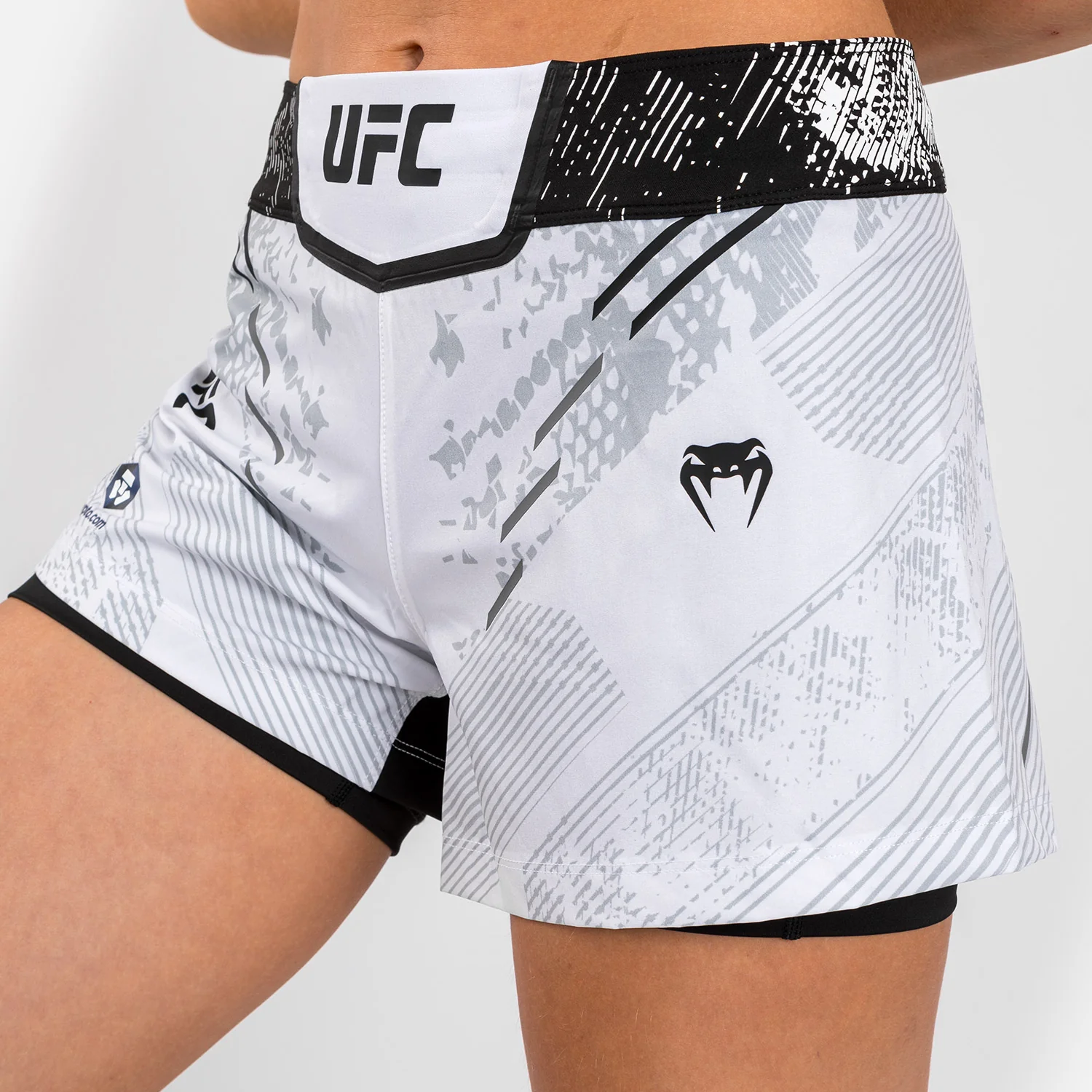 UFC Adrenaline by Venum Authentic Fight Night Women’s Fight Short - White - Image 8