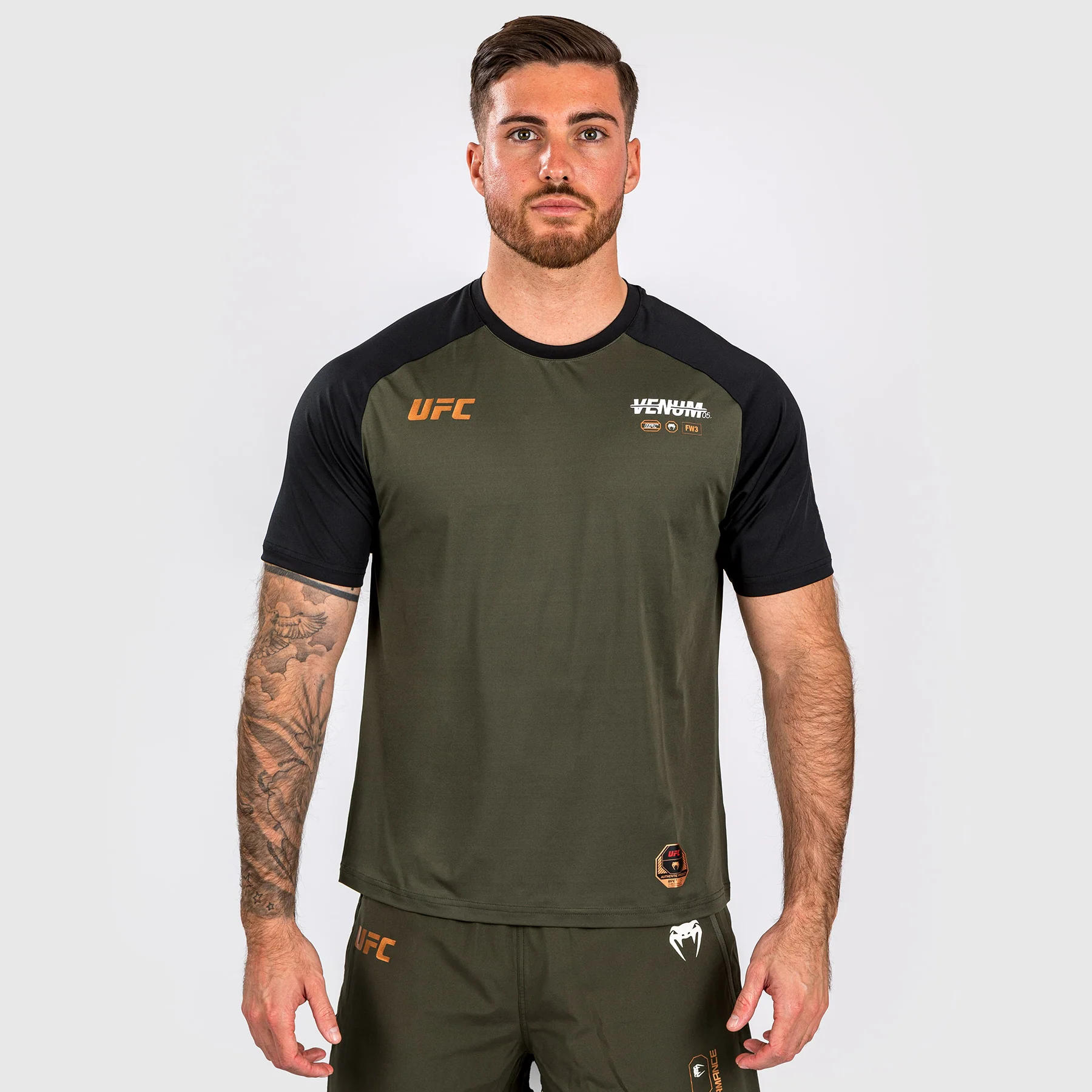 UFC Adrenaline by Venum Fight Week Men’s Dry-tech T-shirt - Khaki/Bronze