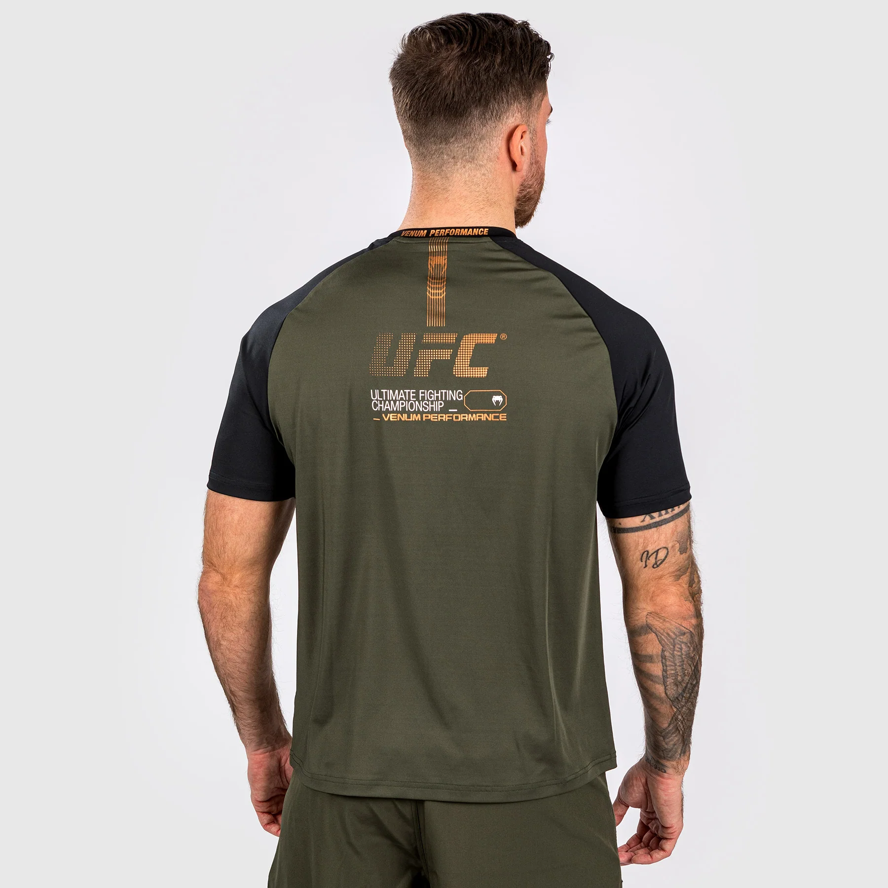 UFC Adrenaline by Venum Fight Week Men’s Dry-tech T-shirt - Khaki/Bronze - Image 2