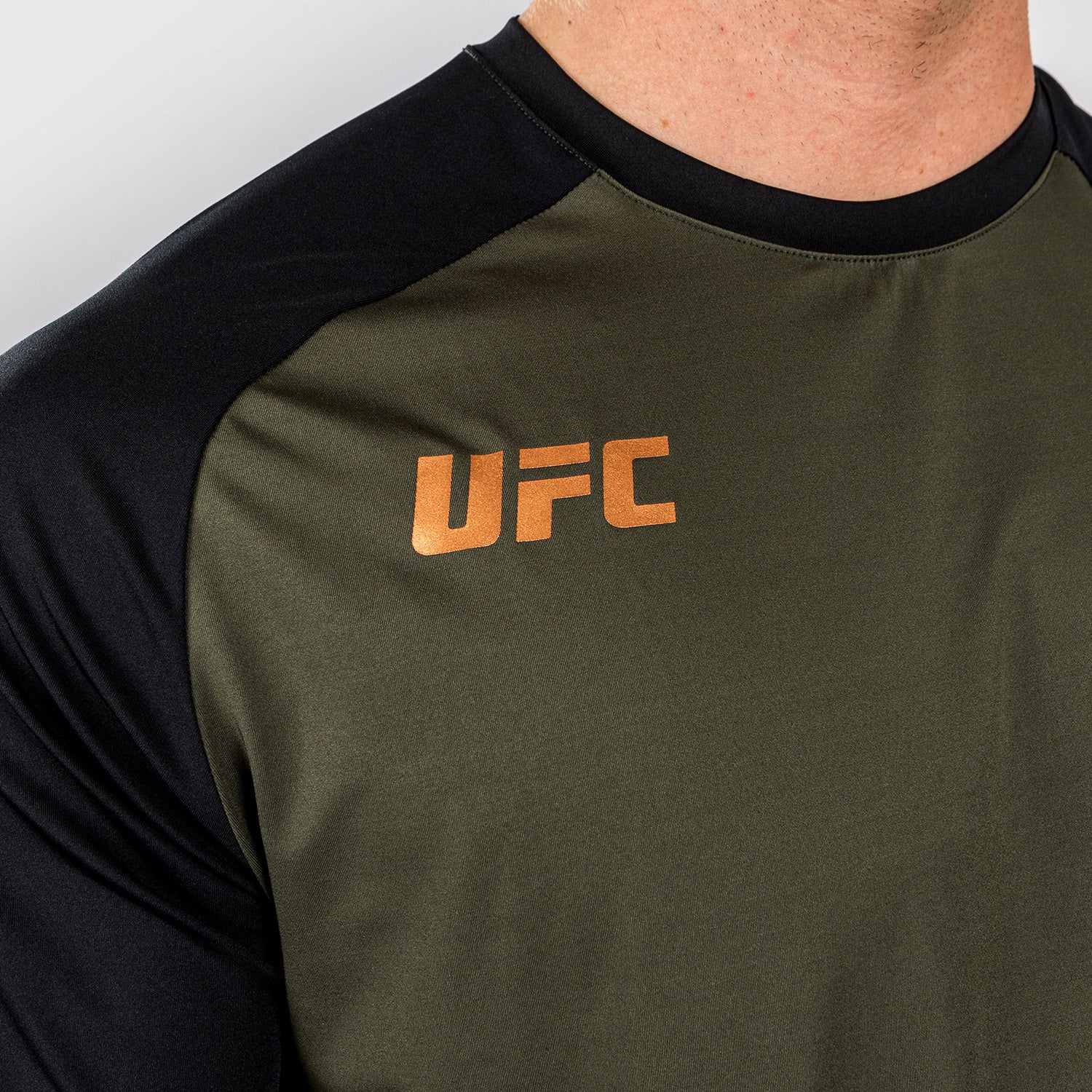 UFC Adrenaline by Venum Fight Week Men’s Dry-tech T-shirt - Khaki/Bronze - Image 7