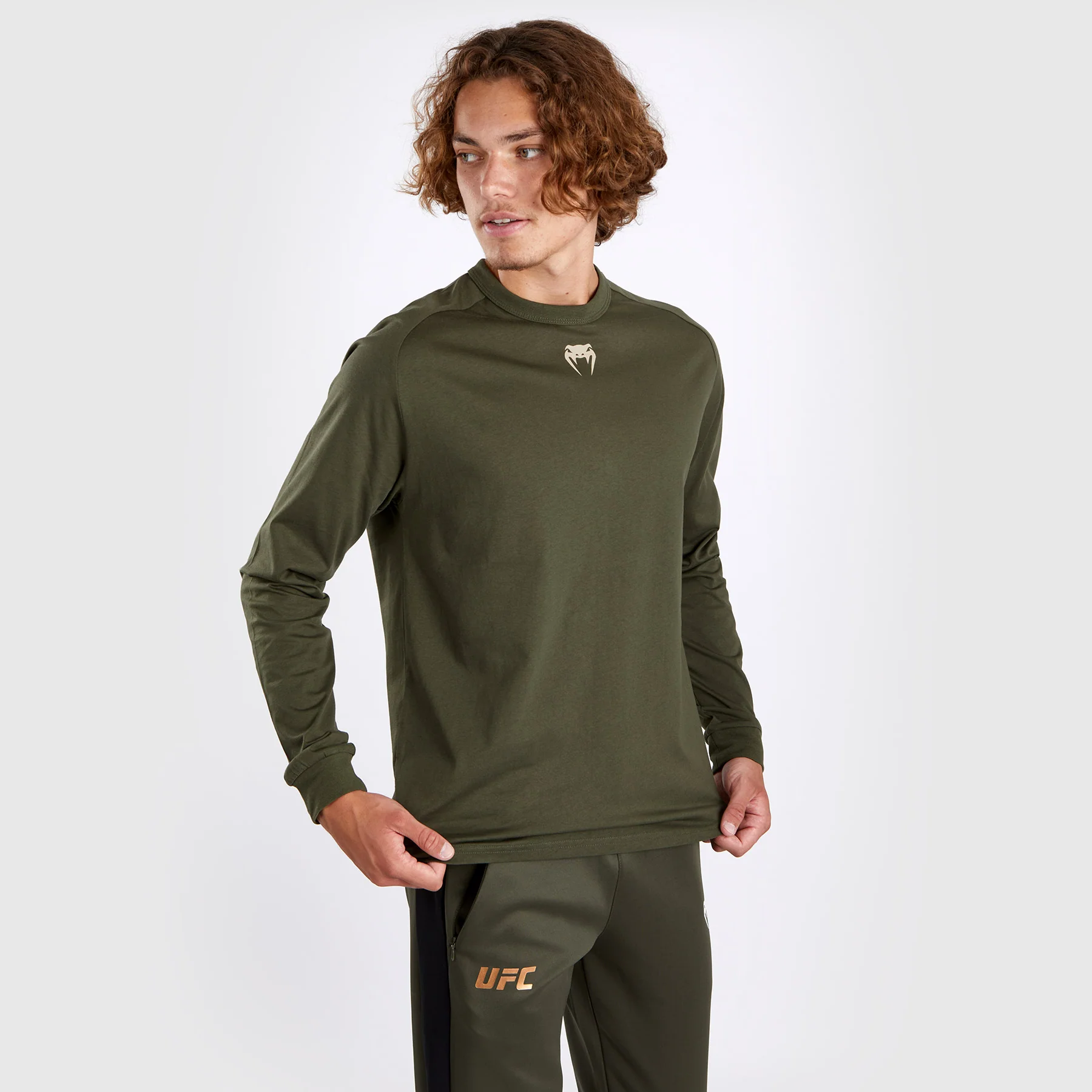 UFC Adrenaline by Venum Fight Week Men’s Long-sleeve T-shirt - Khaki - Image 5
