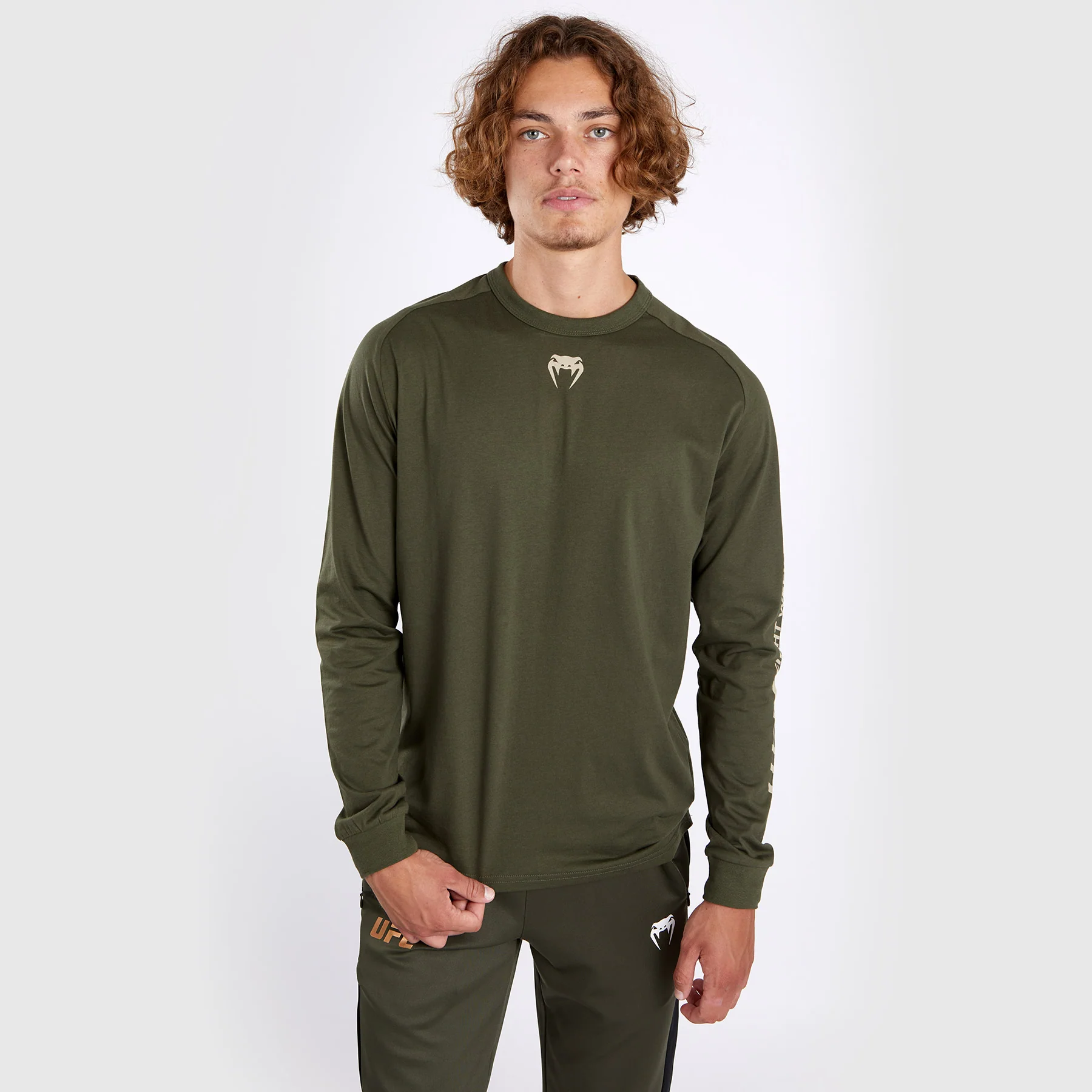 UFC Adrenaline by Venum Fight Week Men’s Long-sleeve T-shirt - Khaki - Image 6