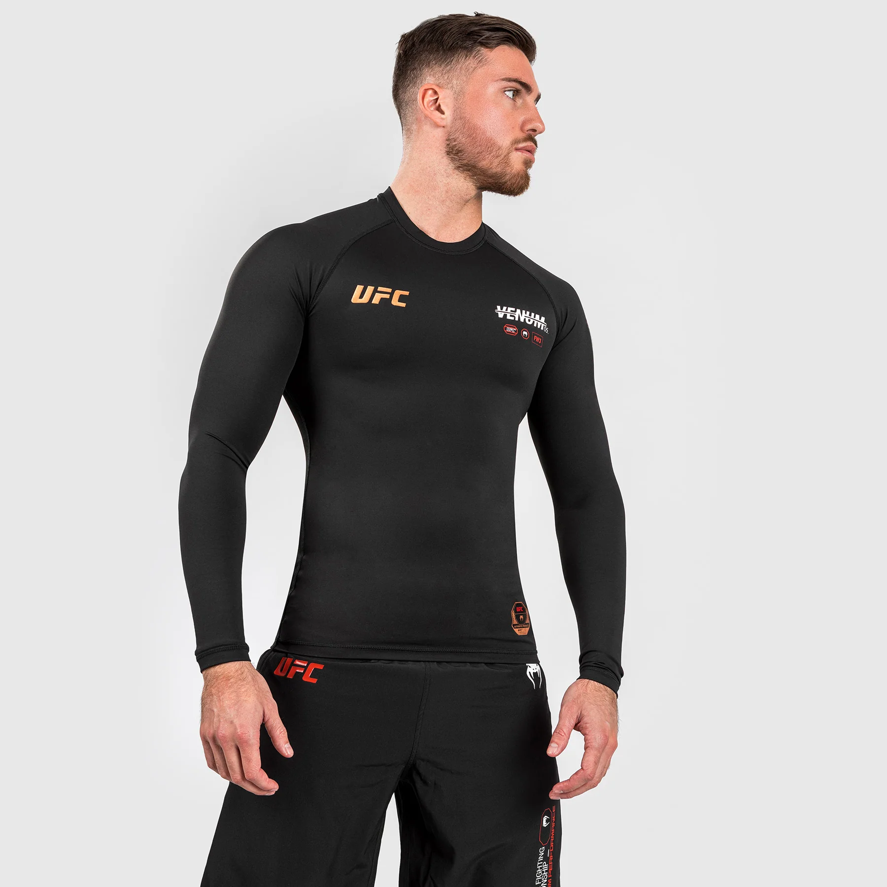 UFC Adrenaline by Venum Fight Week Men’s Performance Long-sleeve Rashguard - Black - Image 3