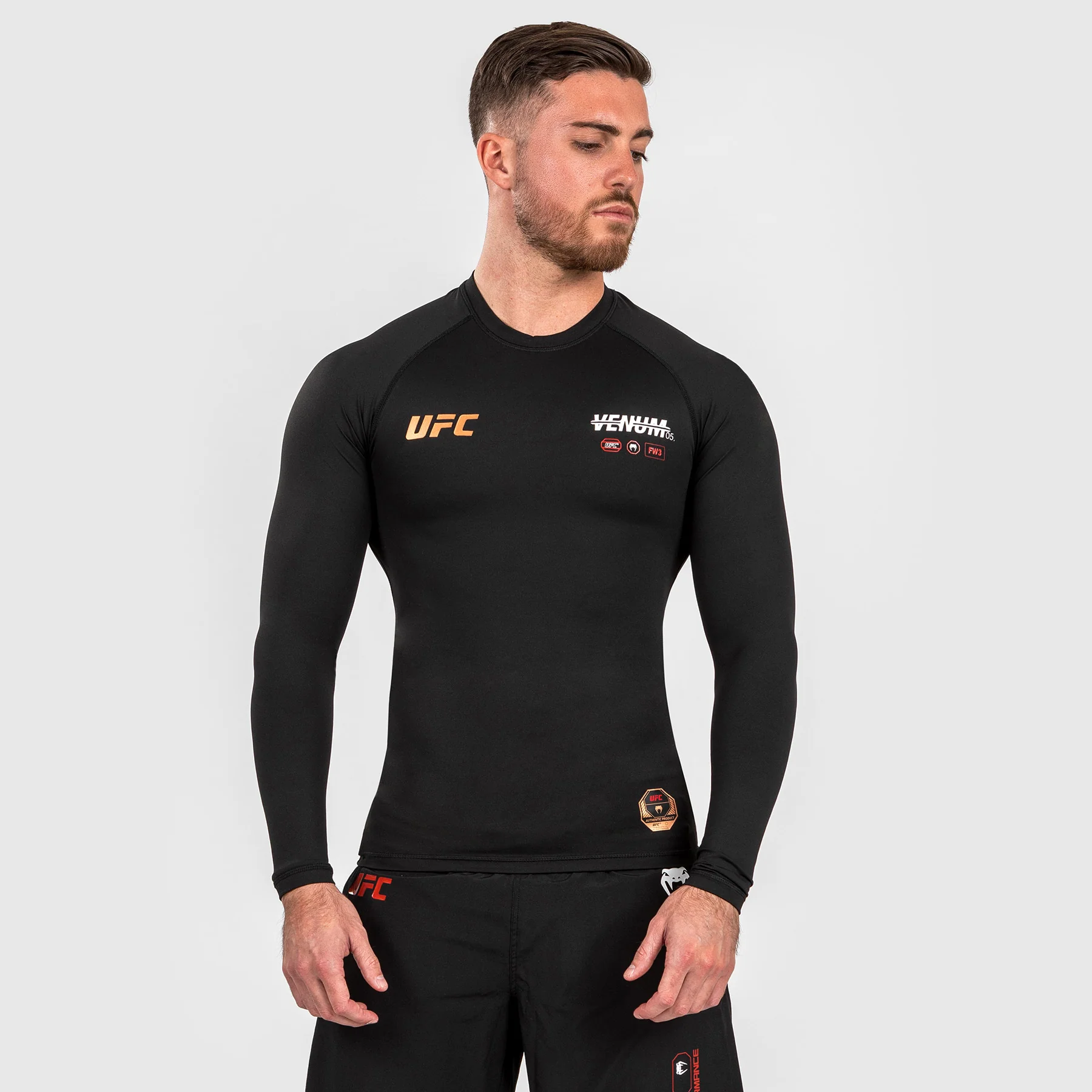 UFC Adrenaline by Venum Fight Week Men’s Performance Long-sleeve Rashguard - Black - Image 5