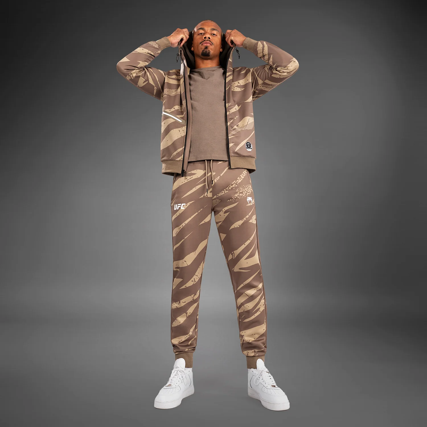 UFC Adrenaline by Venum Fight Week Men’s zip Hoodie - Desert Camo - Image 3