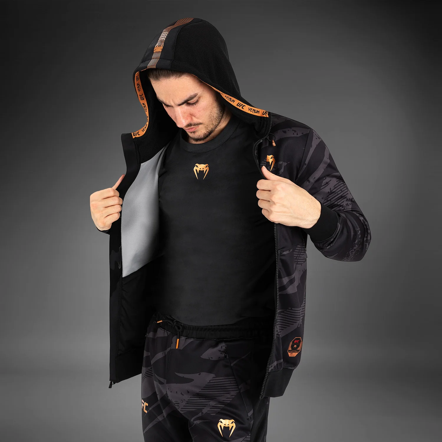 UFC Adrenaline by Venum Fight Week Men’s zip Hoodie - Urban Camo - Image 6