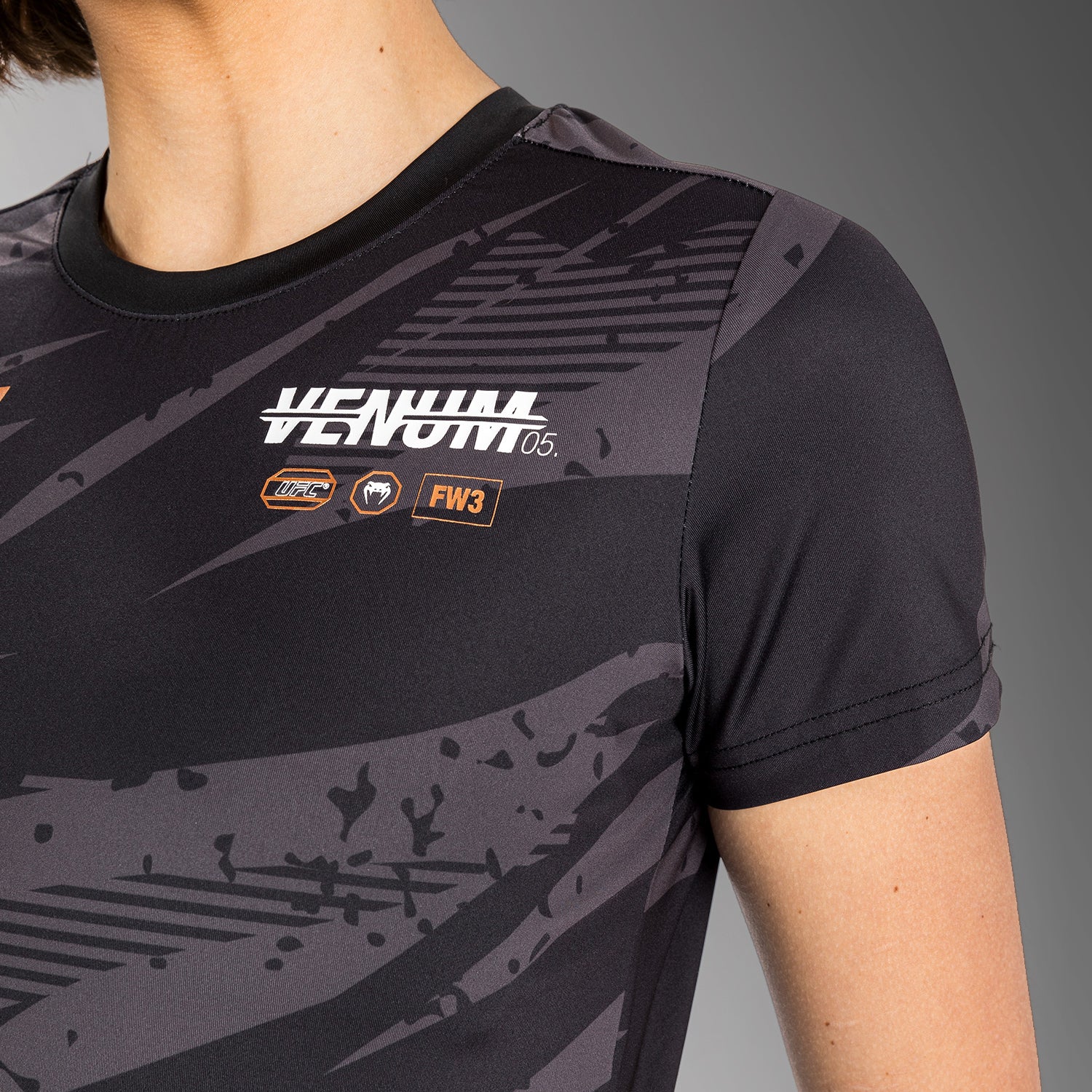 UFC Adrenaline by Venum Fight Week Women’s Dry-Tech T-shirt - Urban Camo - Image 6