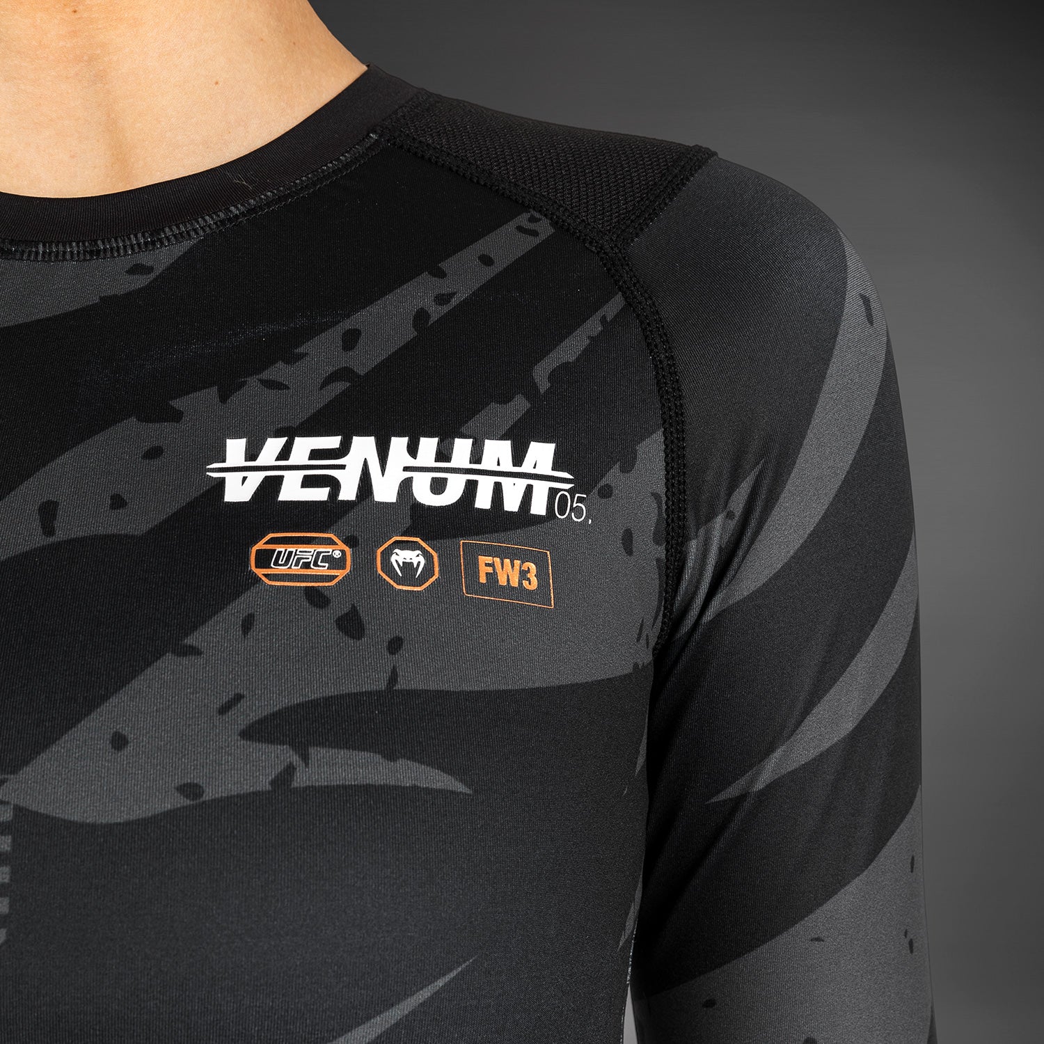 UFC Adrenaline by Venum Fight Week Women’s Performance Long Sleeve Rashguard - Urban Camo - Image 7