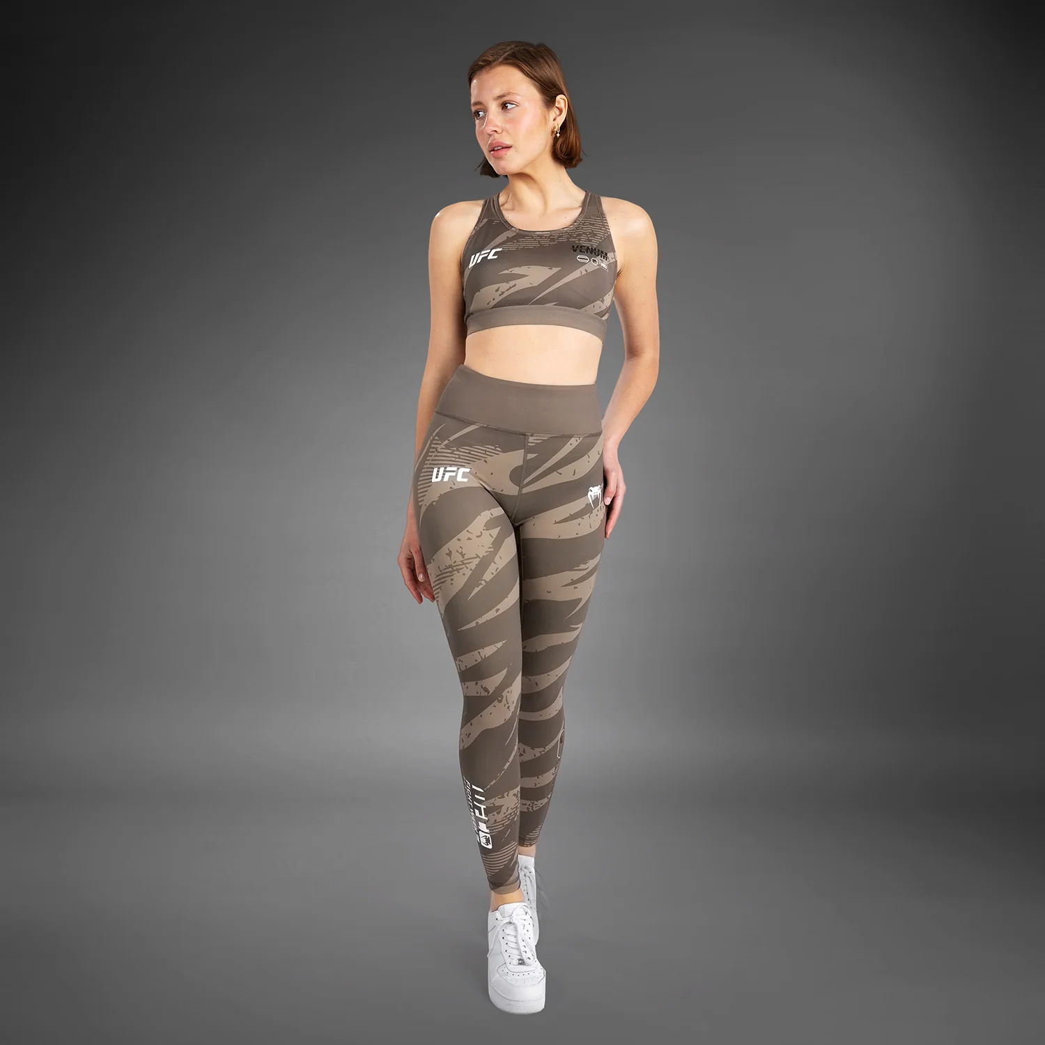 UFC Adrenaline by Venum Fight Week Women’s Performance Tight - Desert Camo - Image 2