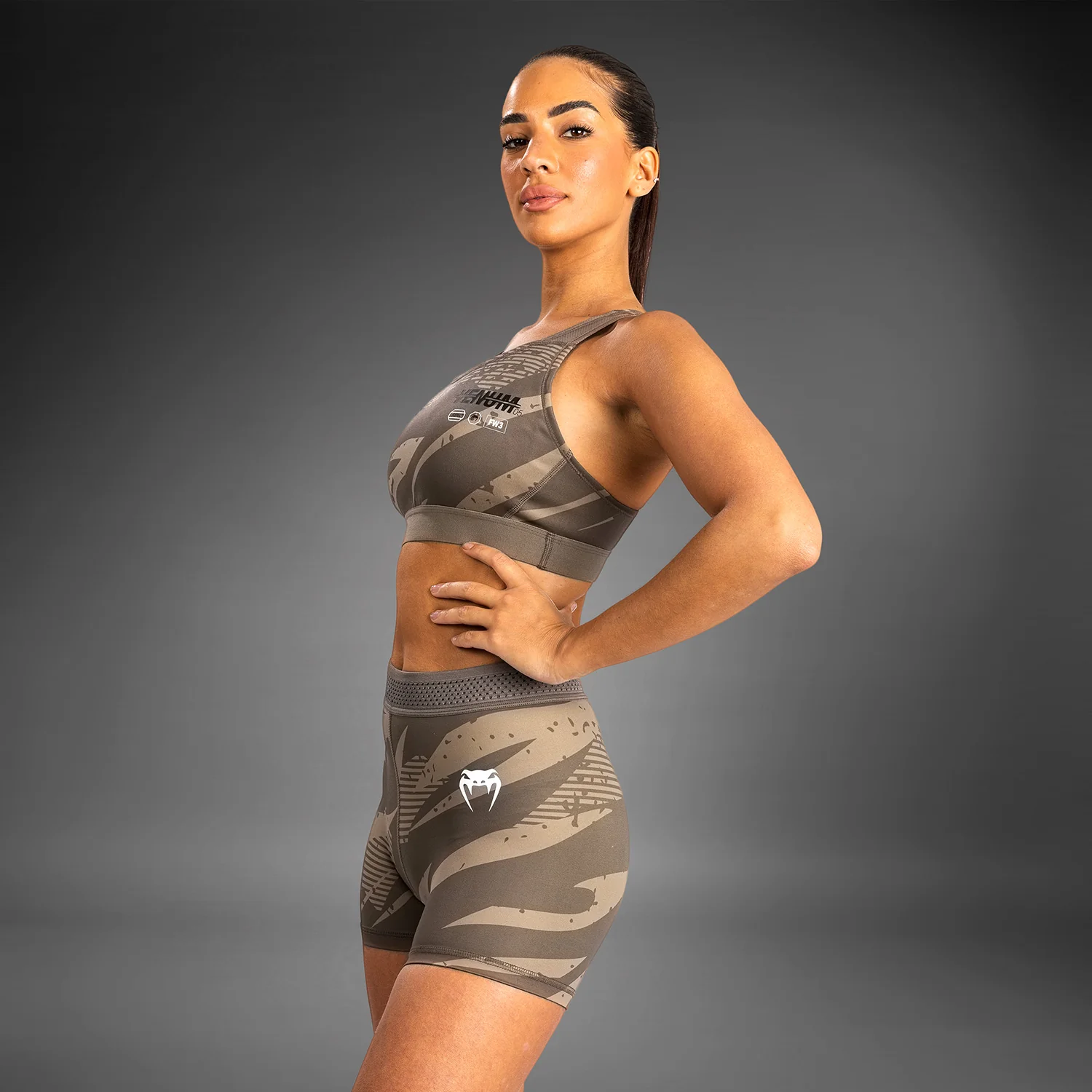 UFC Adrenaline by Venum Fight Week Women’s Vale Tudo Short - Desert Camo - Image 3