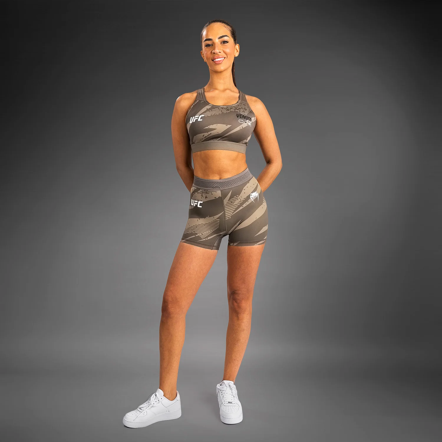 UFC Adrenaline by Venum Fight Week Women’s Vale Tudo Short - Desert Camo - Image 4
