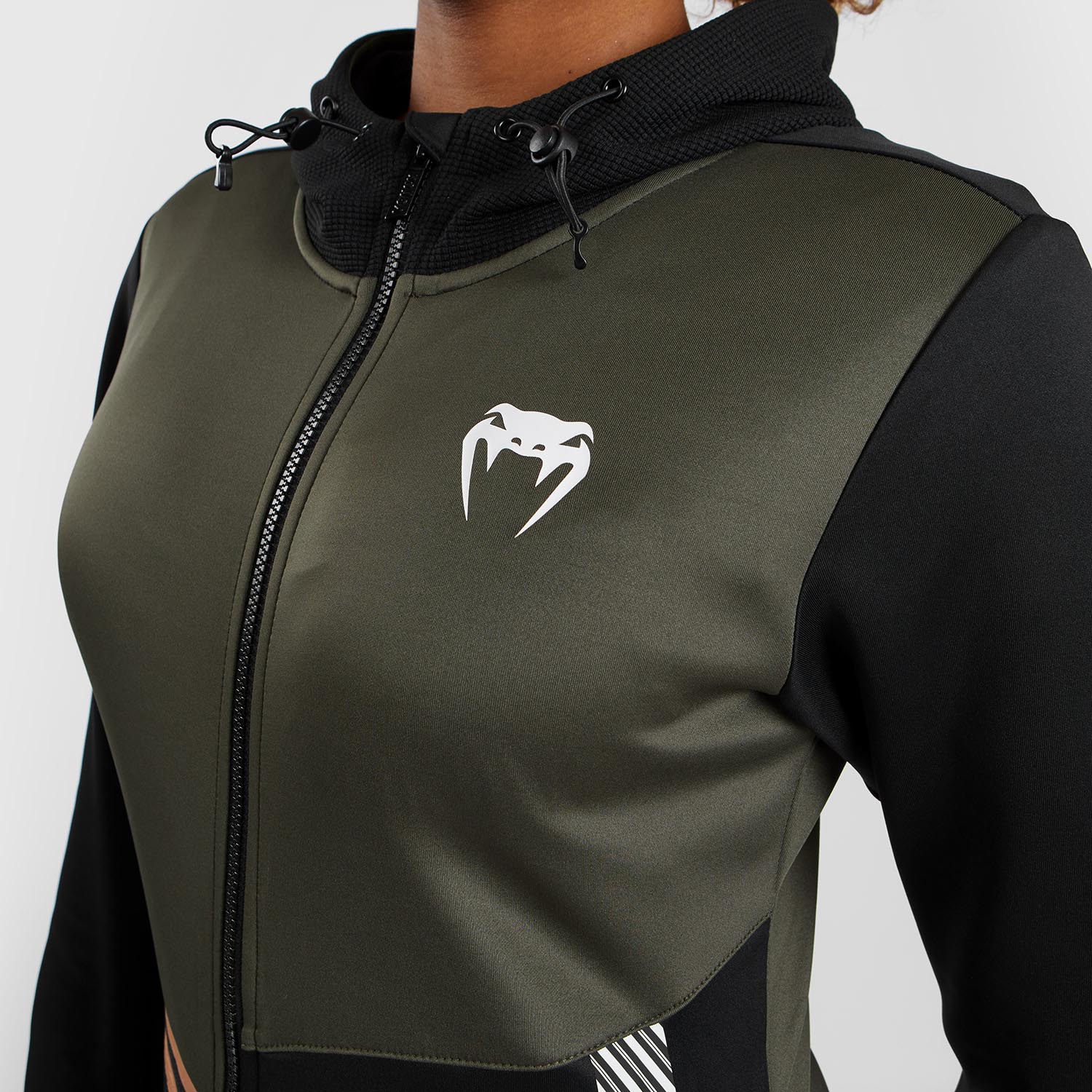 UFC Adrenaline by Venum Fight Week Women’s Zip Hoodie - Khaki/Bronze - Image 6