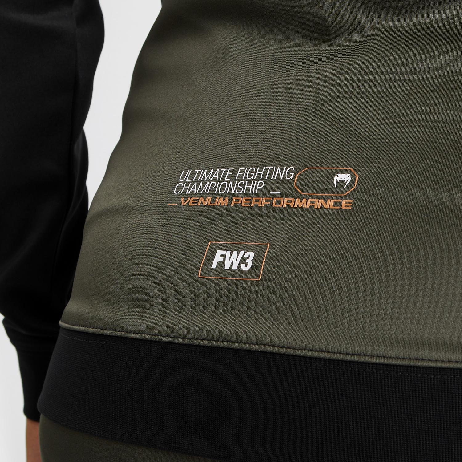 UFC Adrenaline by Venum Fight Week Women’s Zip Hoodie - Khaki/Bronze - Image 8