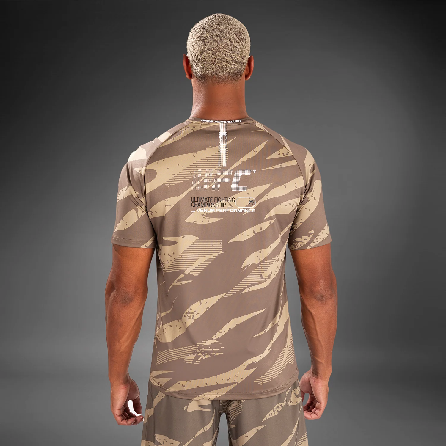 UFC Adrenaline by Venum Men's Fight Week Dry-Tech T-shirt - Desert Camo - Image 2