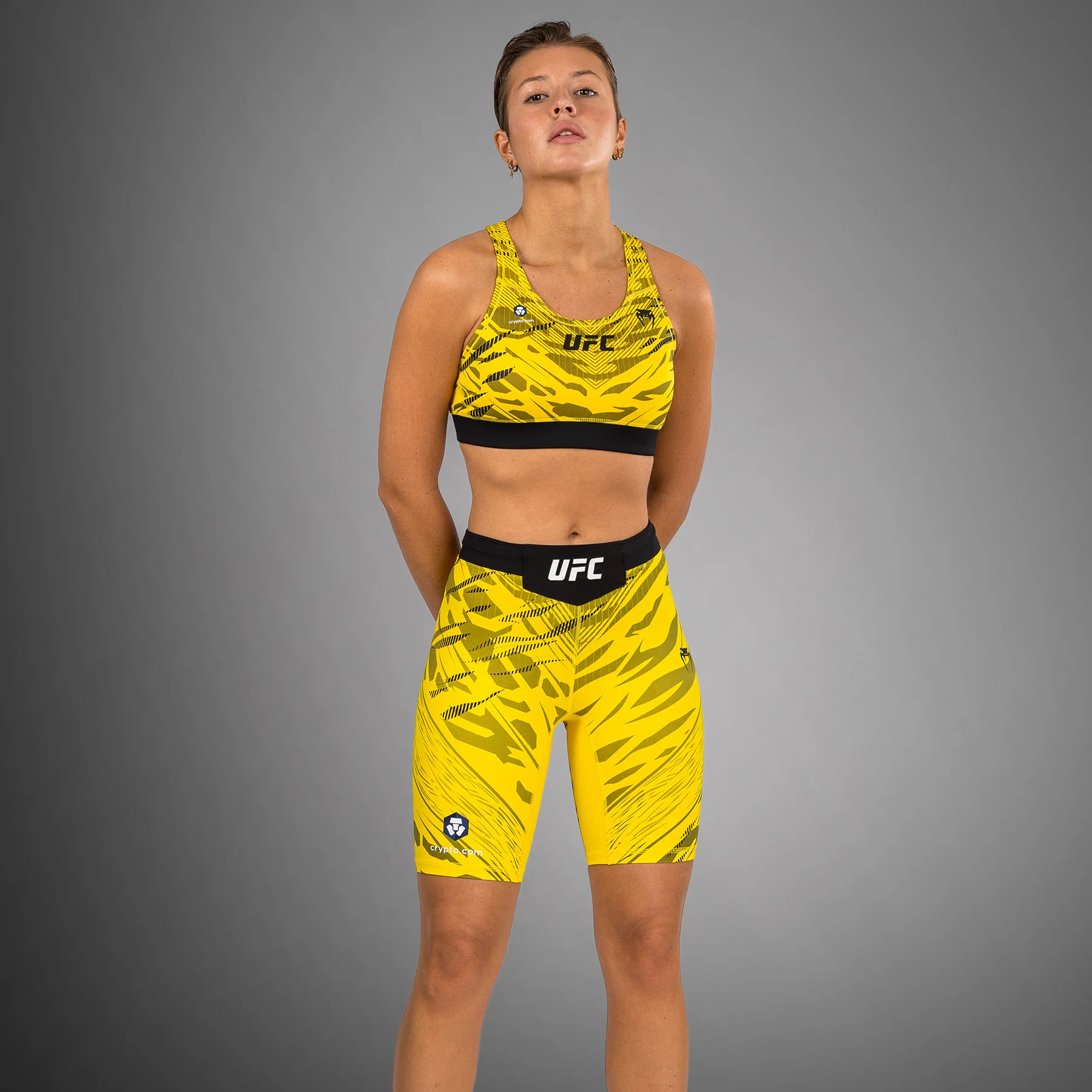 UFC Fusion by Venum Authentic Fight Night Women’s Vale Tudo Short - Long Fit - Yellow - Image 8