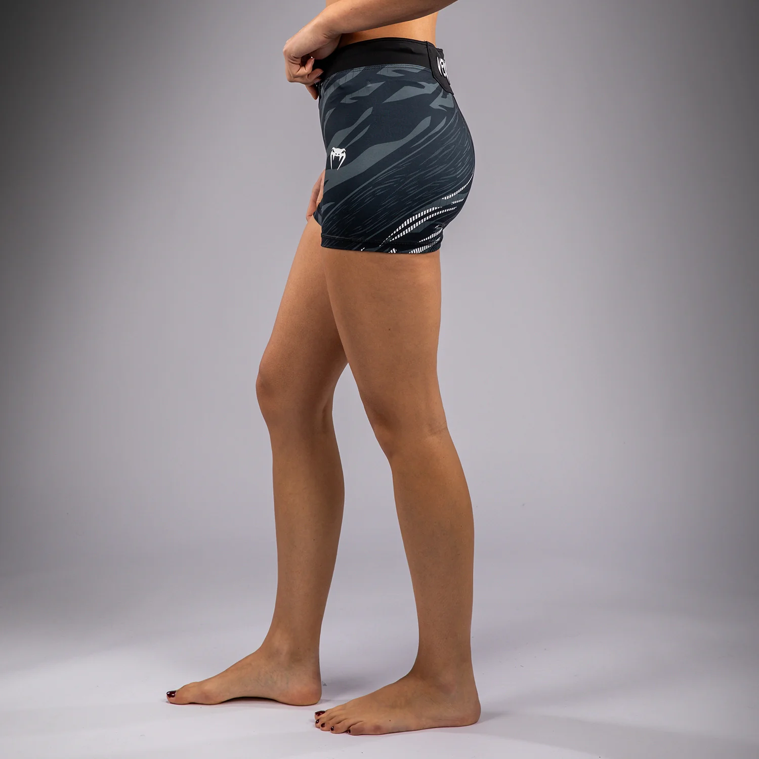 UFC Fusion by Venum Authentic Fight Night Women’s Vale Tudo Short - Short Fit - Black - Image 4