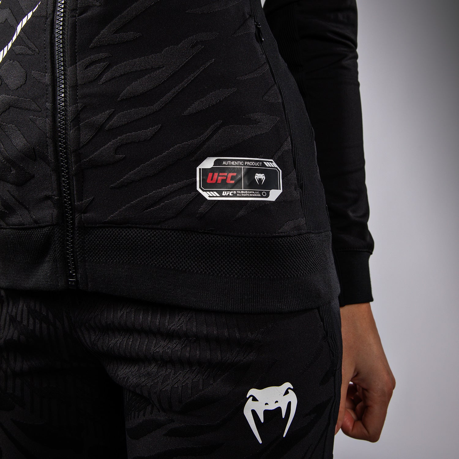 UFC Fusion by Venum Authentic Fight Night Women’s Walkout Hoodie - Black - Image 7