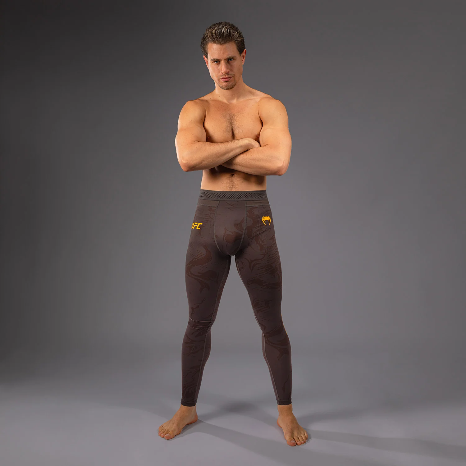 UFC Fusion by Venum Fight Week Men’s Performance Tight - Earthen Brown - Image 9