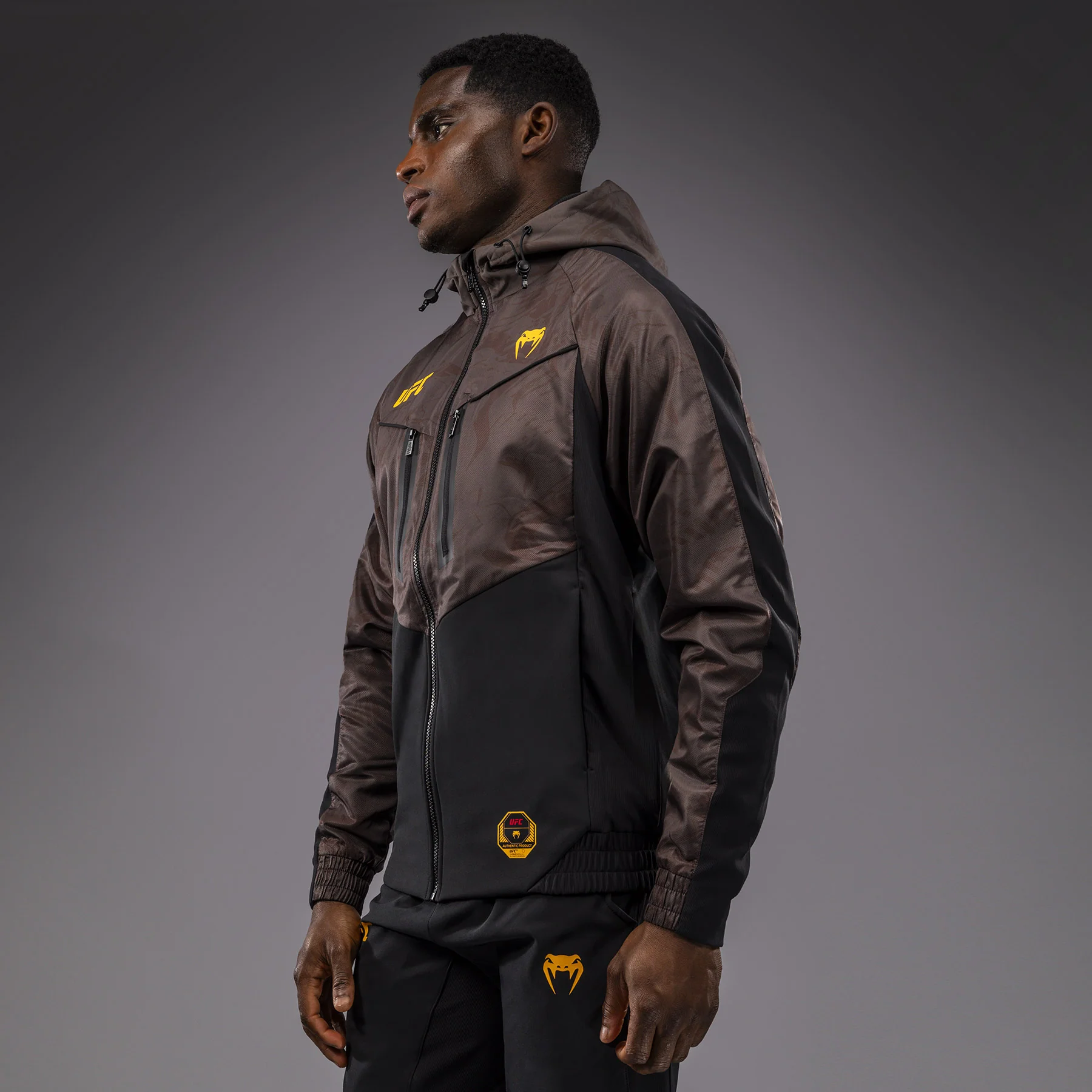 UFC Fusion by Venum Fight Week Men’s Zip Hoodie - Earthen Brown - Image 10