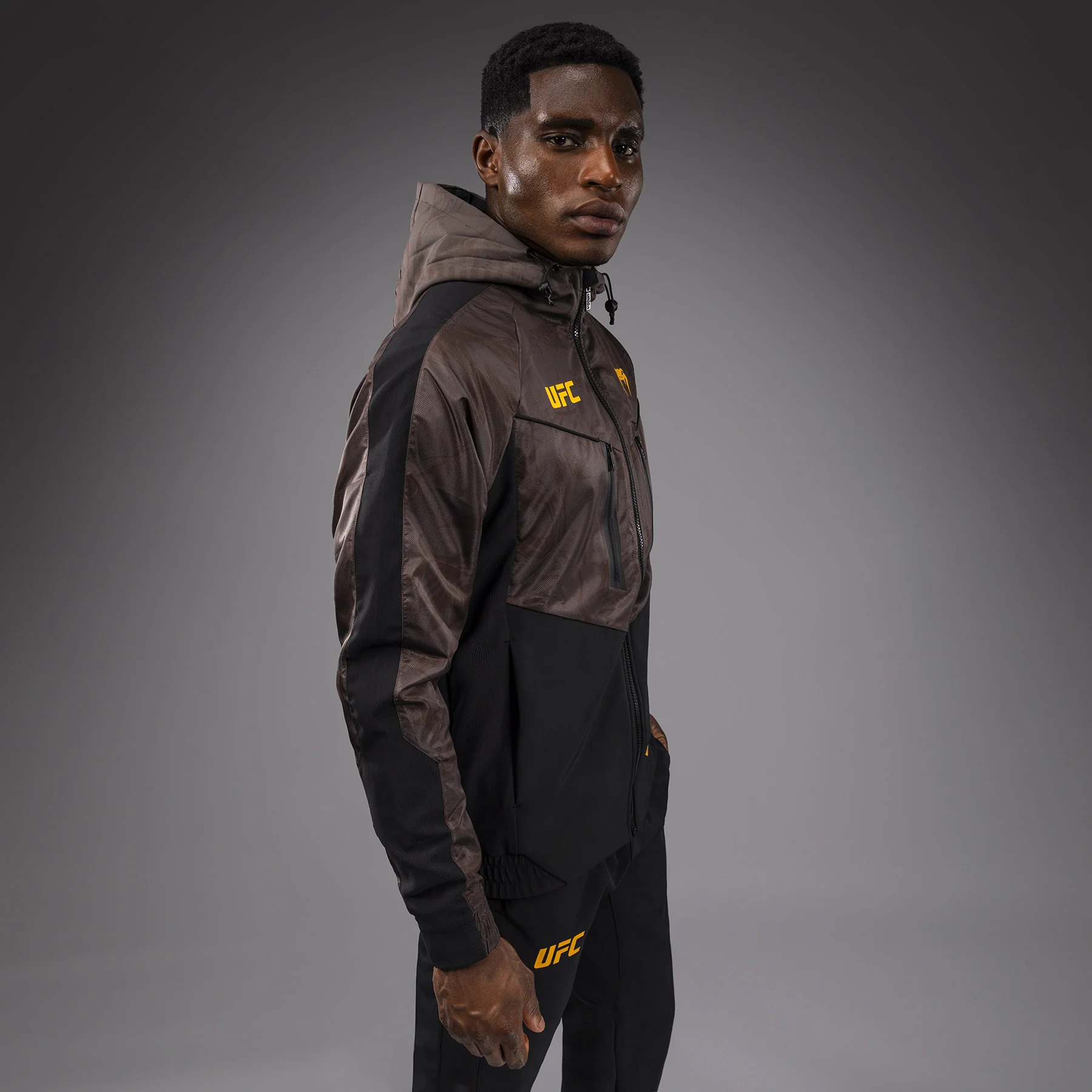 UFC Fusion by Venum Fight Week Men’s Zip Hoodie - Earthen Brown - Image 12