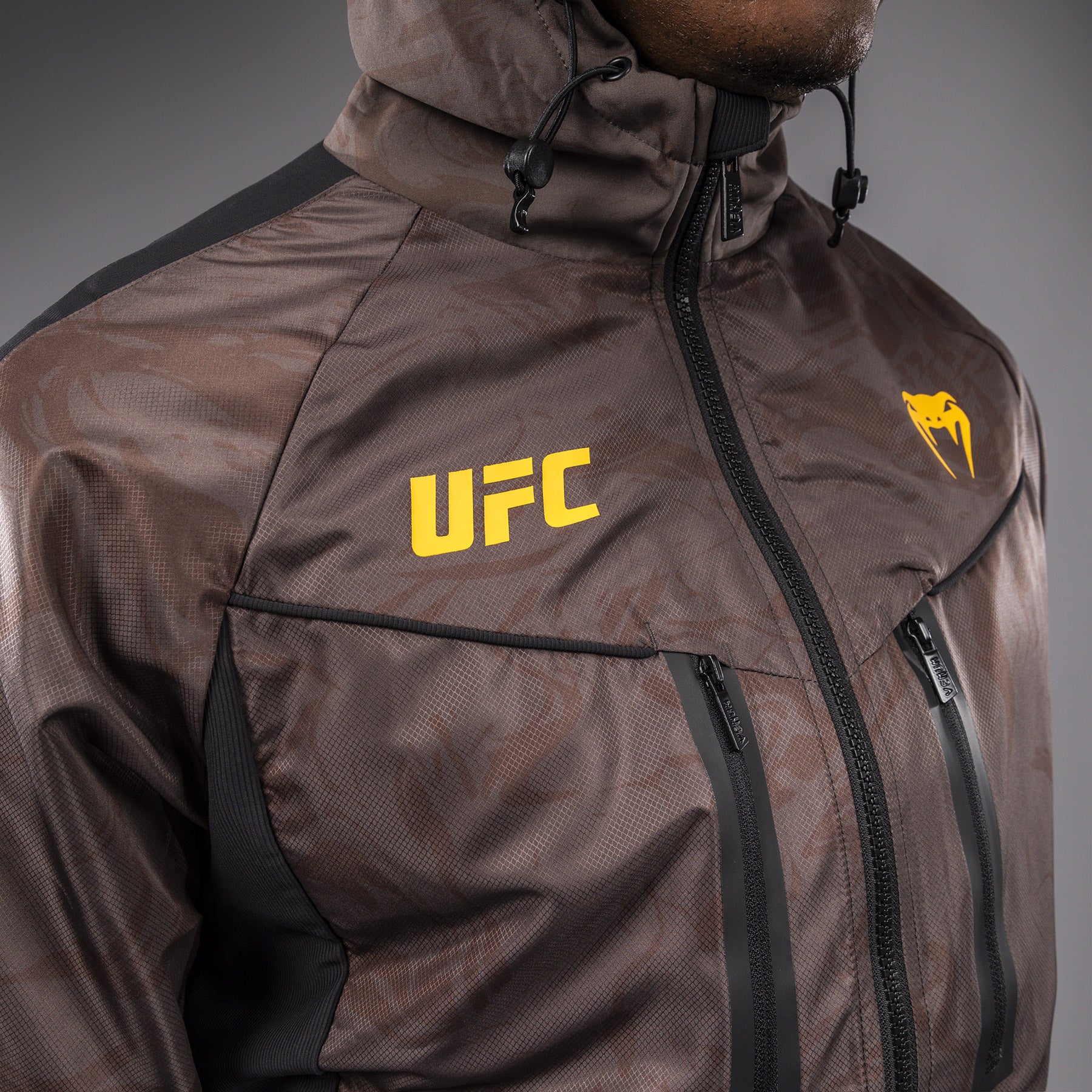 UFC Fusion by Venum Fight Week Men’s Zip Hoodie - Earthen Brown - Image 14