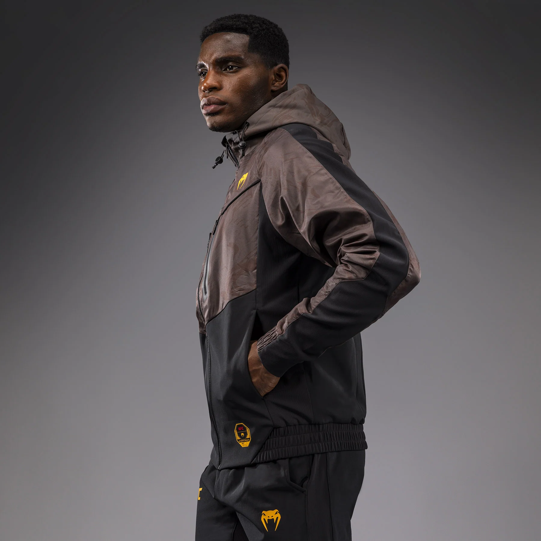 UFC Fusion by Venum Fight Week Men’s Zip Hoodie - Earthen Brown - Image 3