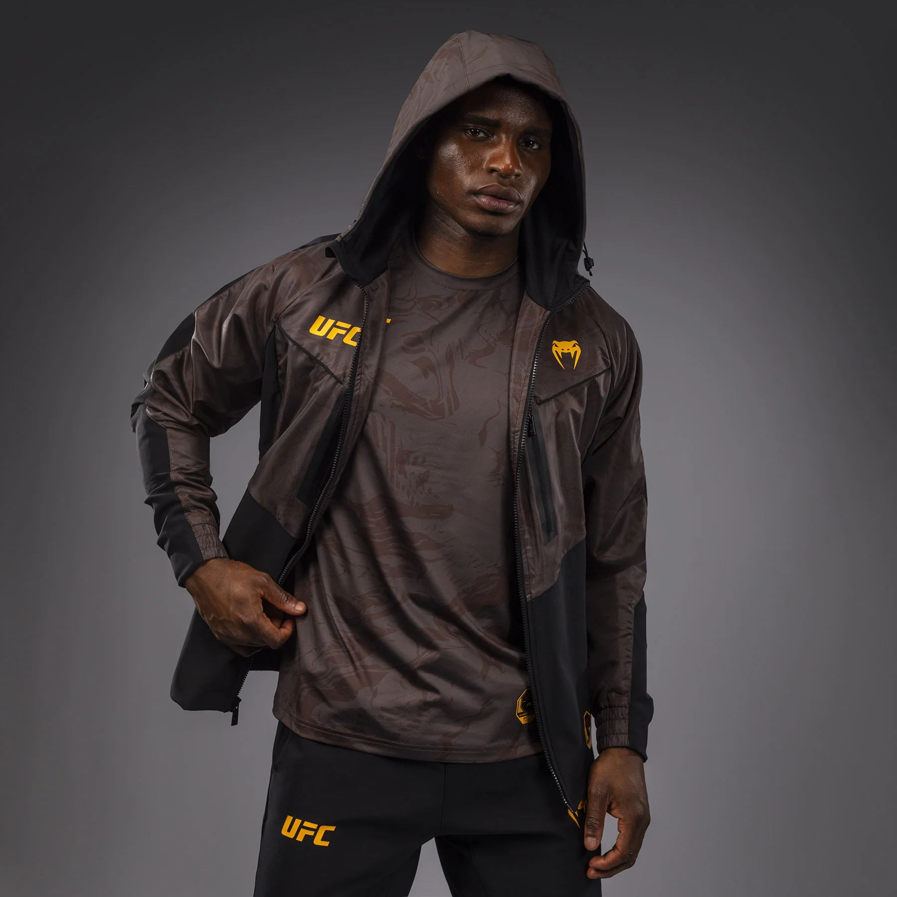 UFC Fusion by Venum Fight Week Men’s Zip Hoodie - Earthen Brown - Image 6