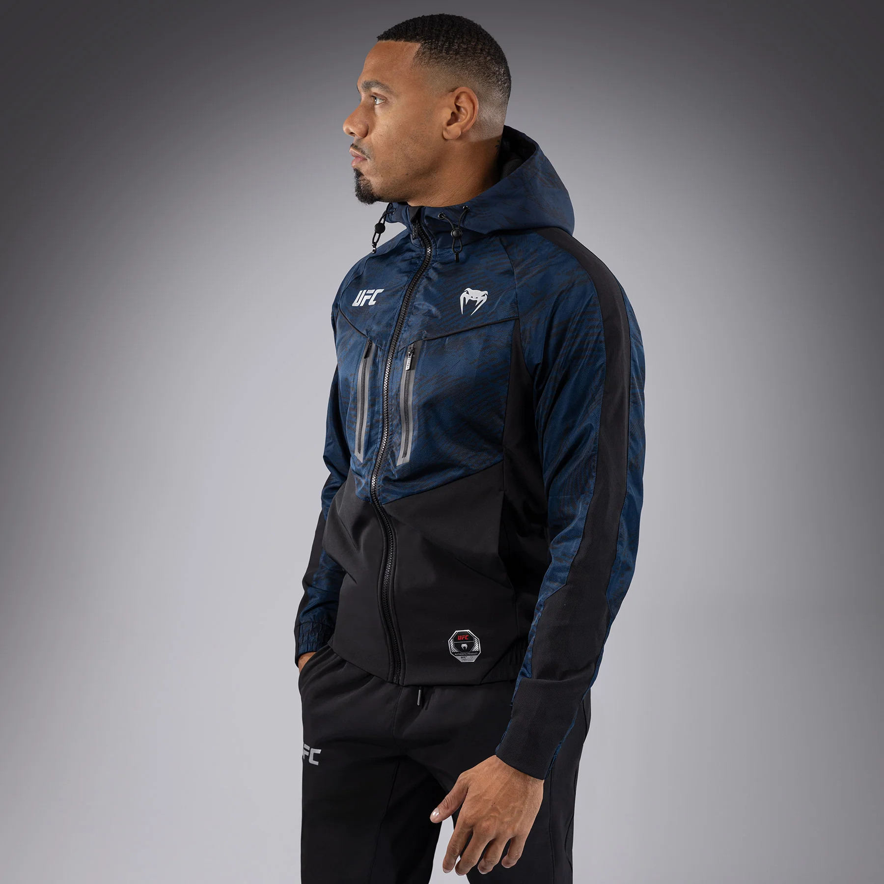 UFC Fusion by Venum Fight Week Men’s Zip Hoodie - Oceanic Blue - Image 2