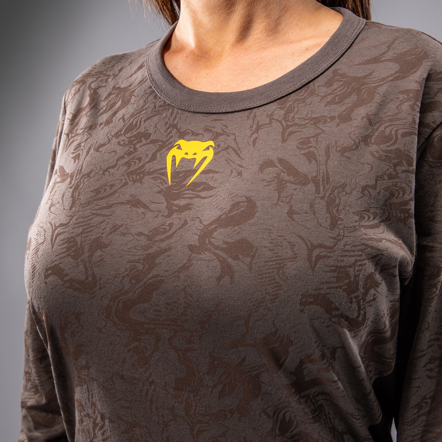 UFC Fusion by Venum Fight Week Women’s Long Sleeve Cotton T-Shirt - Earthen Brown - Image 7