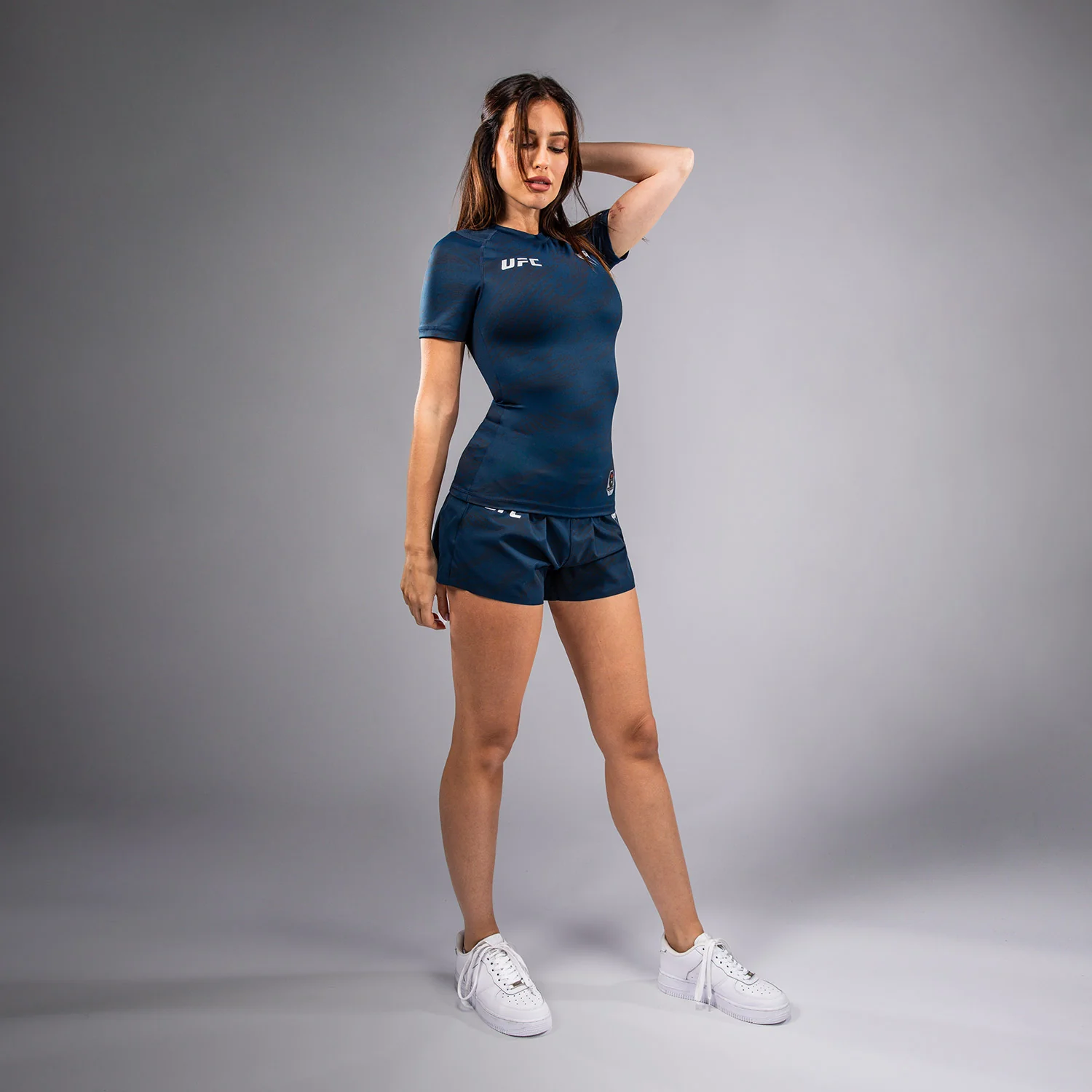UFC Fusion by Venum Fight Week Women’s Performance Short Sleeve Rashguard - Oceanic Blue - Image 5